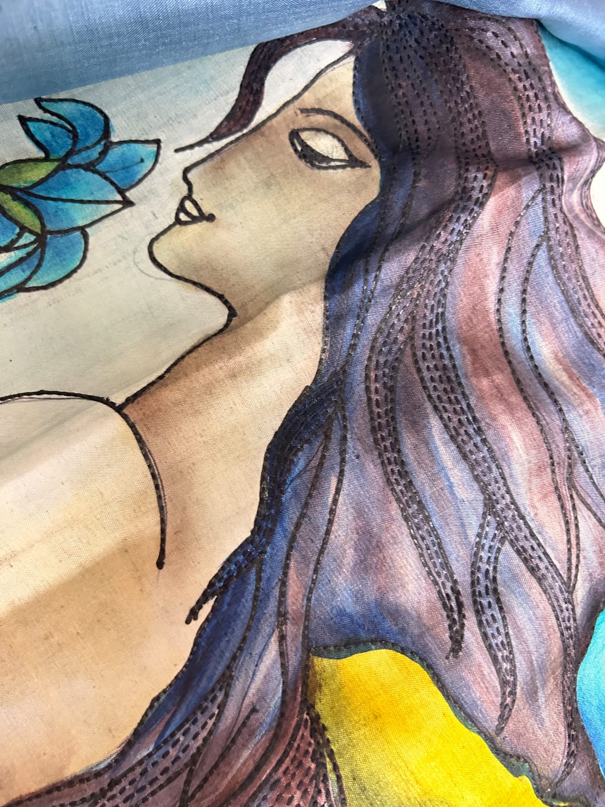 Handcrafted Portrait Saree: A Fusion of Painting and Embroidery
