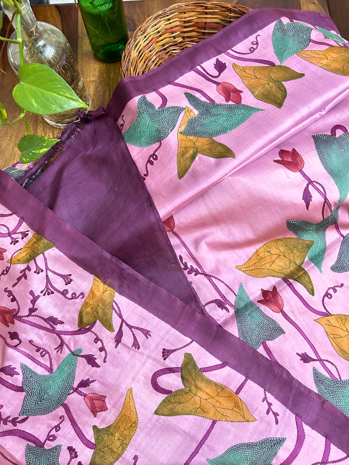 Handcrafted Saree: A Fusion of Painting and Embroidery