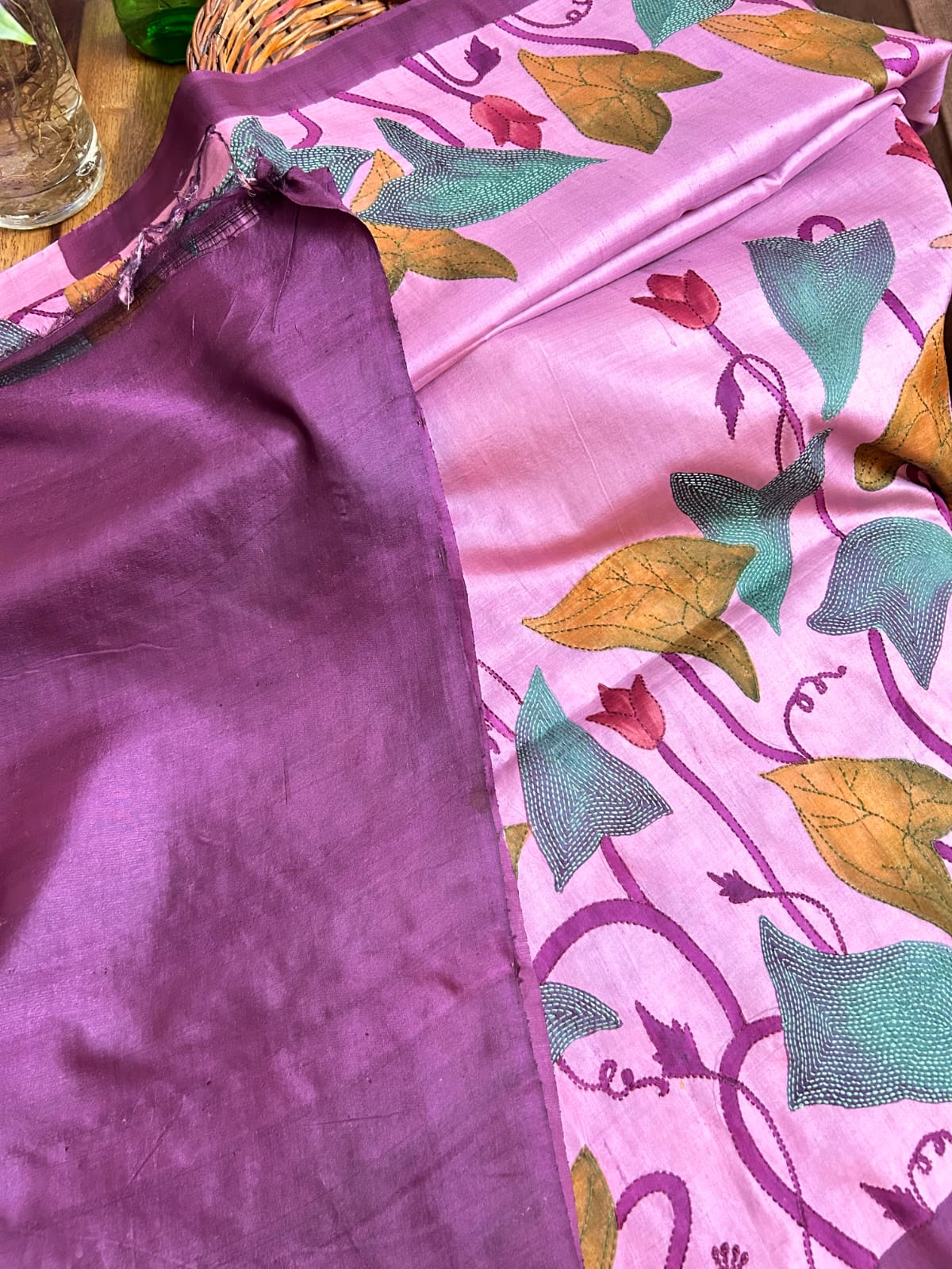 Handcrafted Saree: A Fusion of Painting and Embroidery