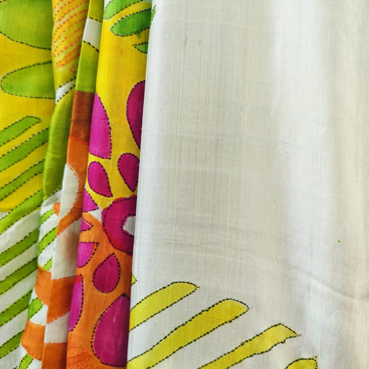 Handcrafted Saree: A Fusion of Painting and Hand Embroidery