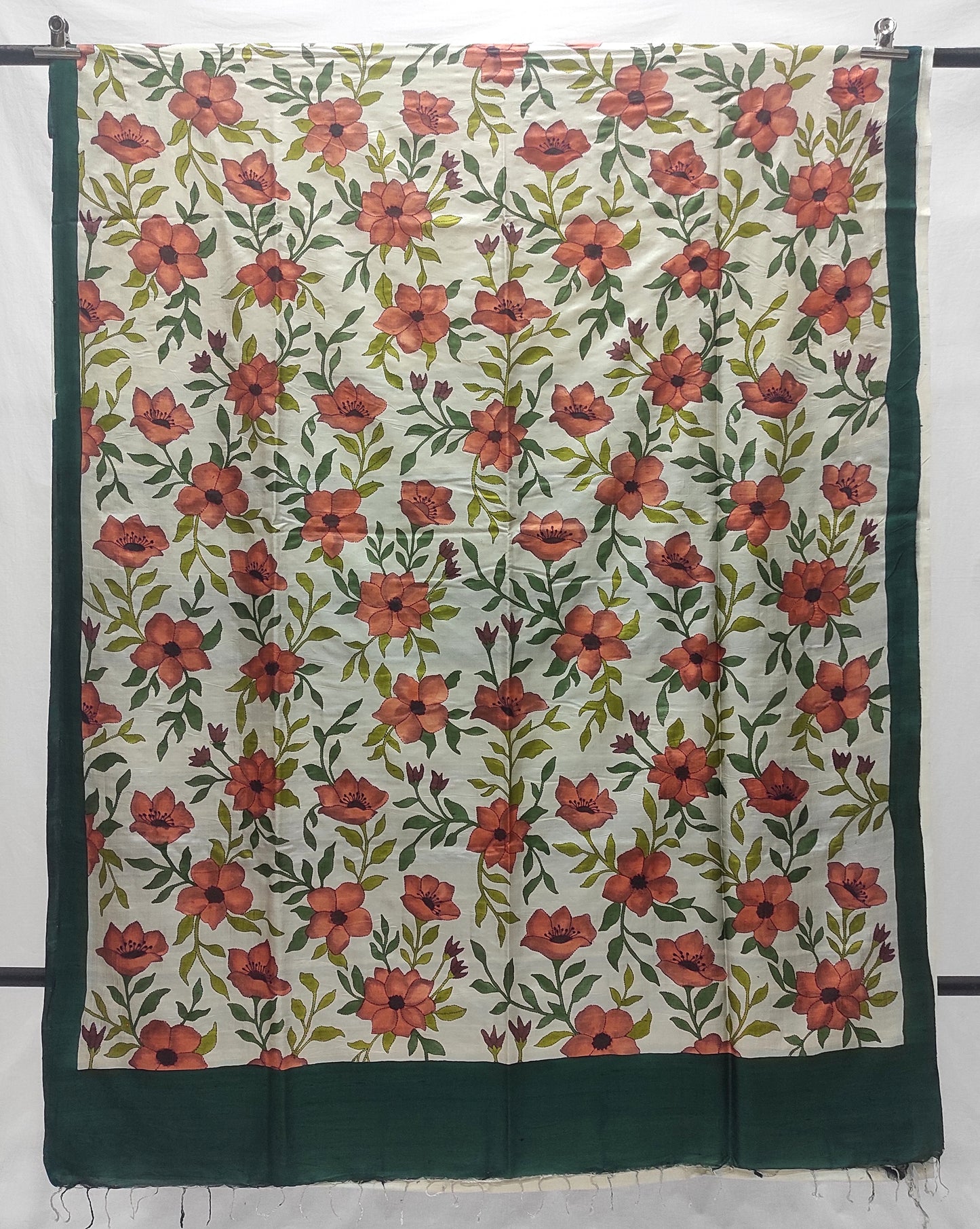 Handcrafted Saree: A Fusion of Painting and Embroidery