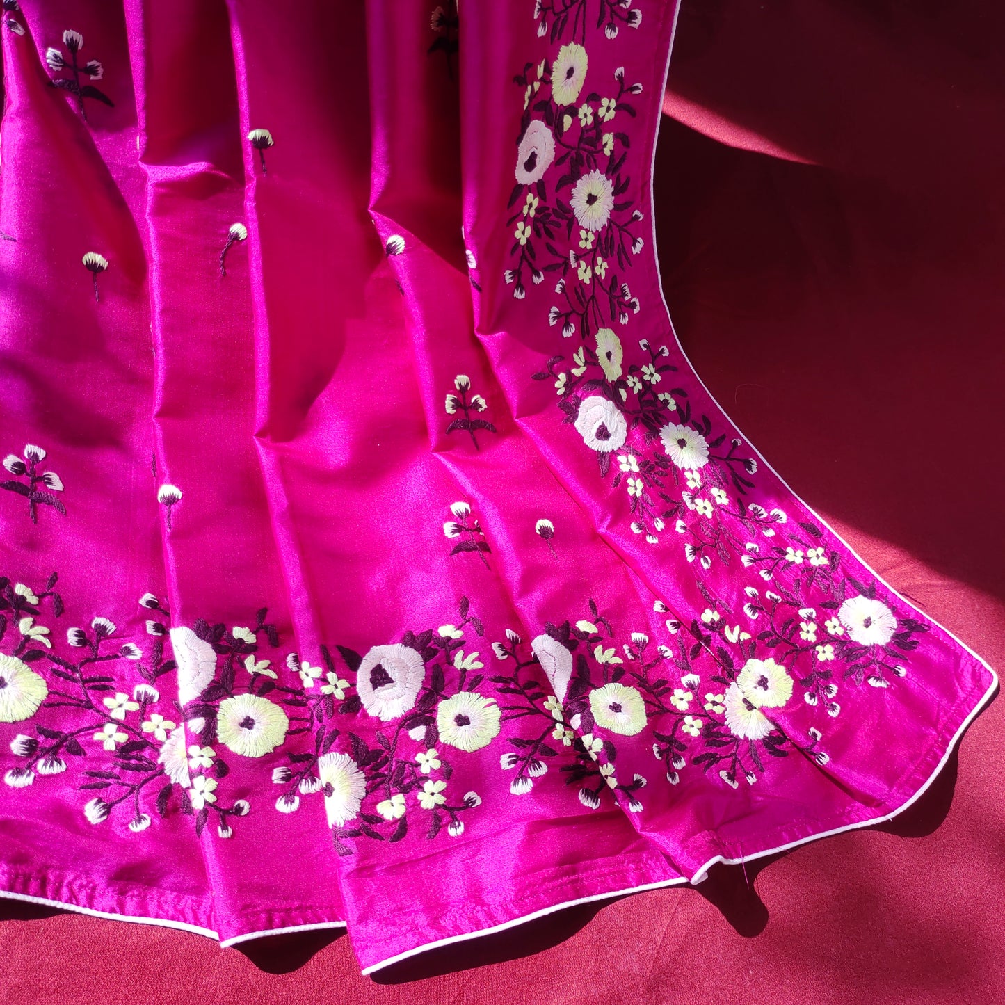 Handcrafted Parsi Embroidery Saree: Hand embroidered Parsi