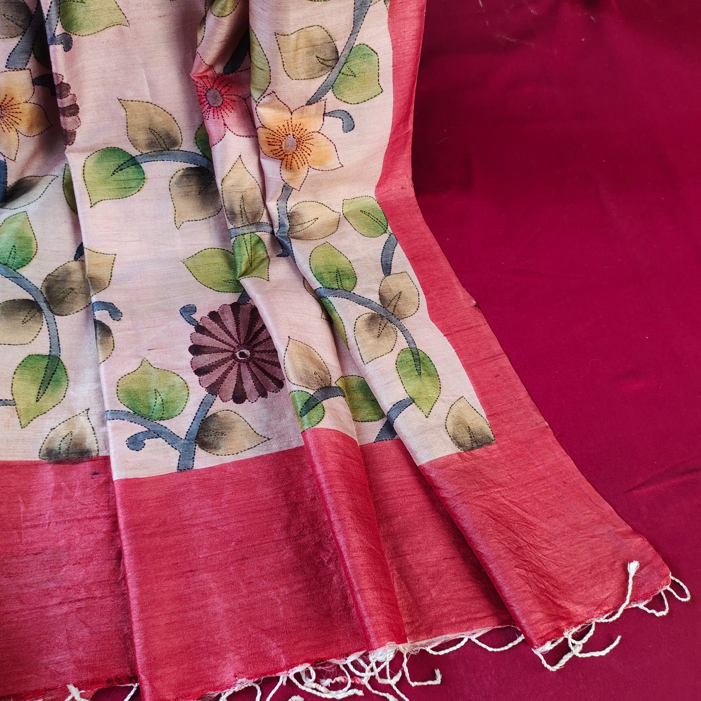 Handcrafted Saree: A Fusion of Painting and Embroidery