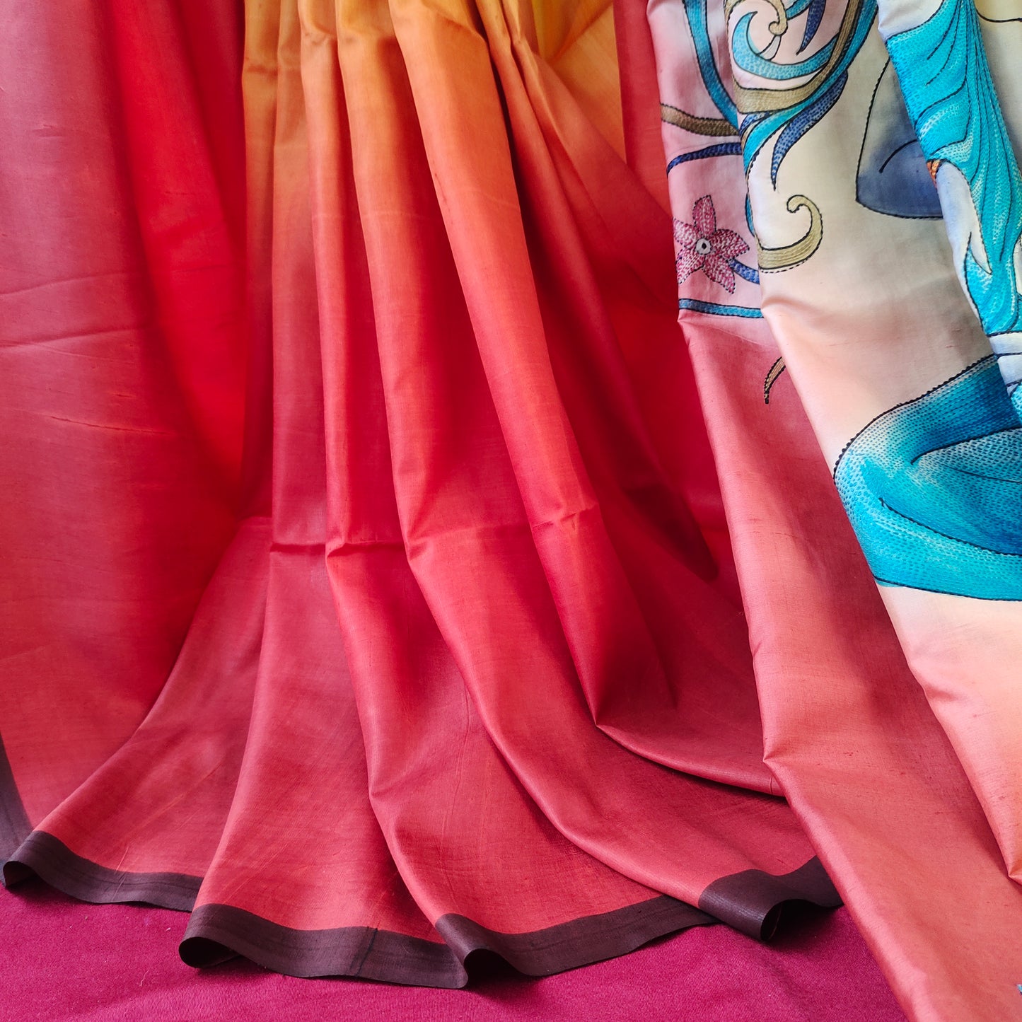 Handcrafted Portrait Saree: A Fusion of Painting and Hand Embroidery