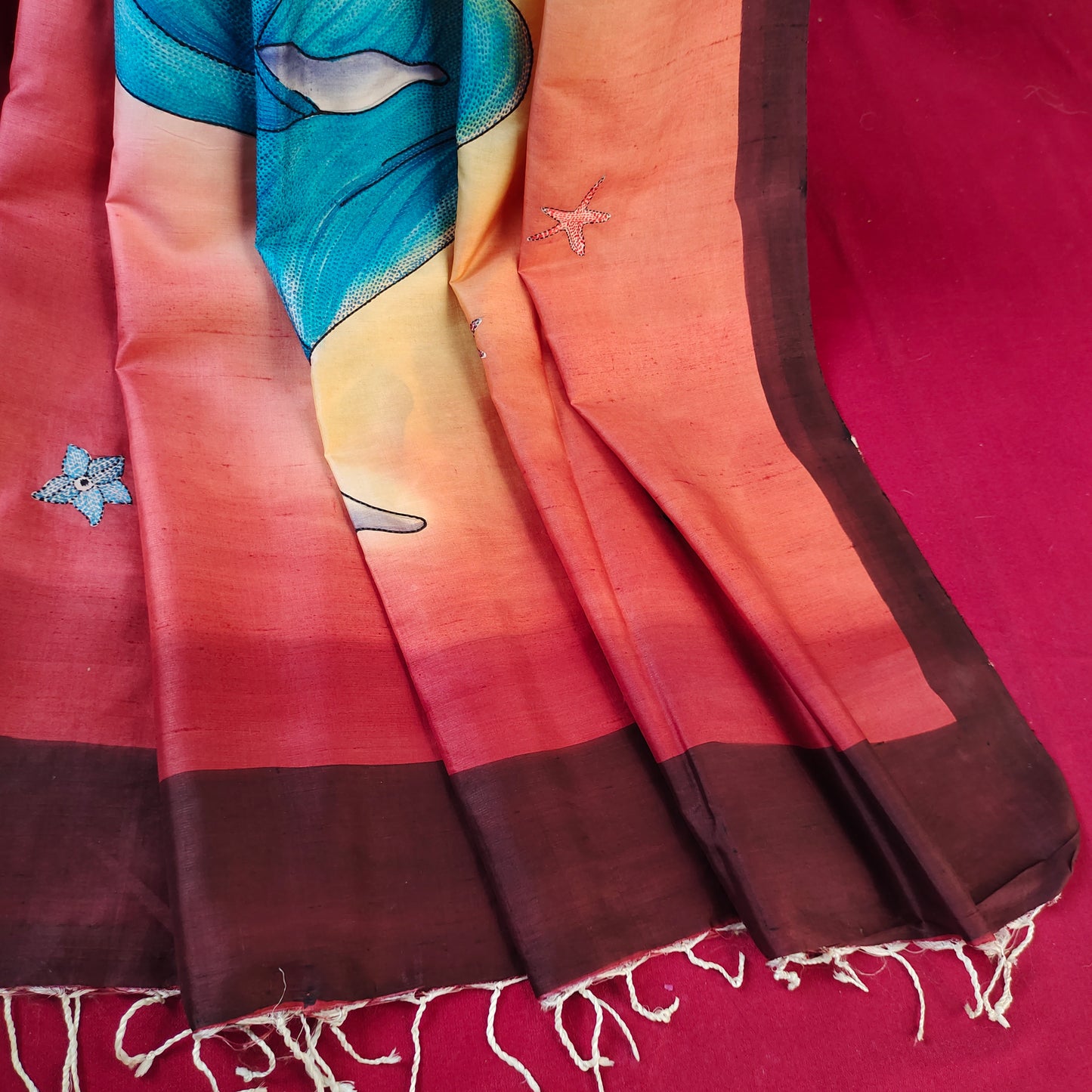 Handcrafted Portrait Saree: A Fusion of Painting and Hand Embroidery
