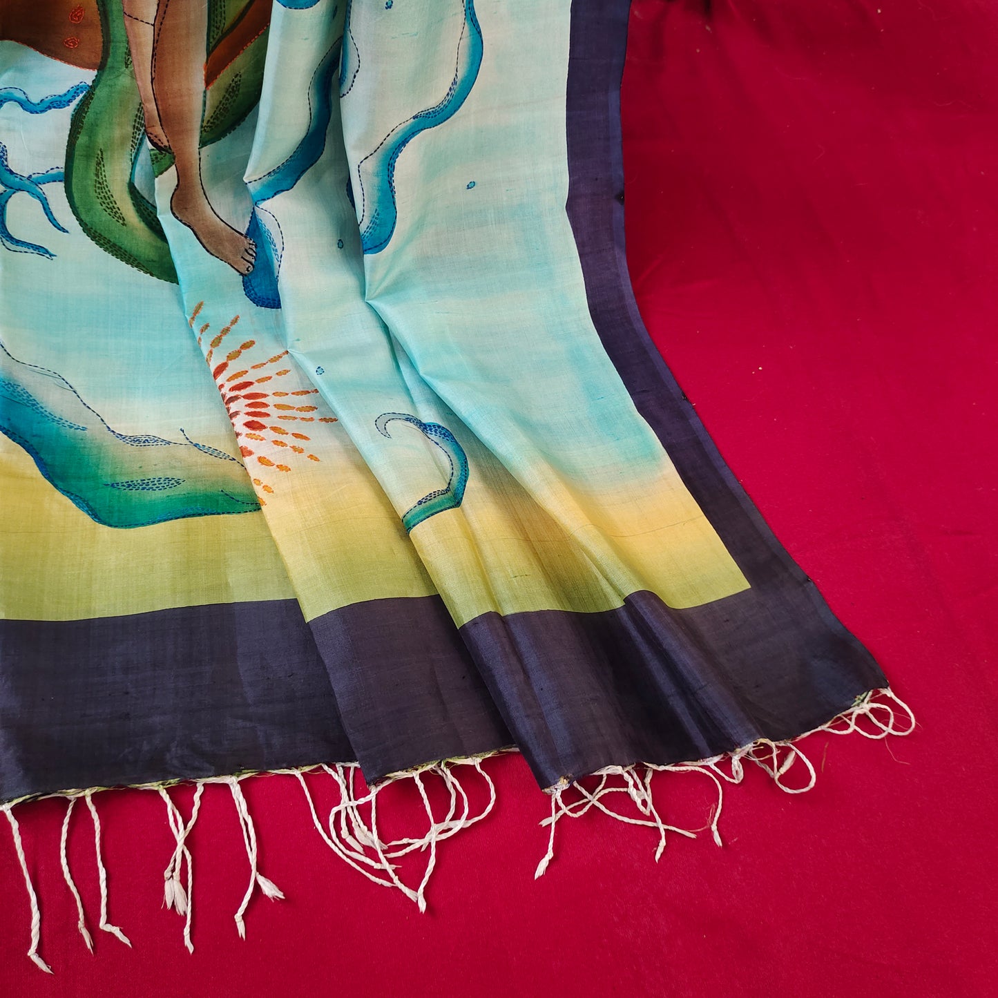 Handcrafted Portrait Saree: A Fusion of Painting and Hand Embroidery