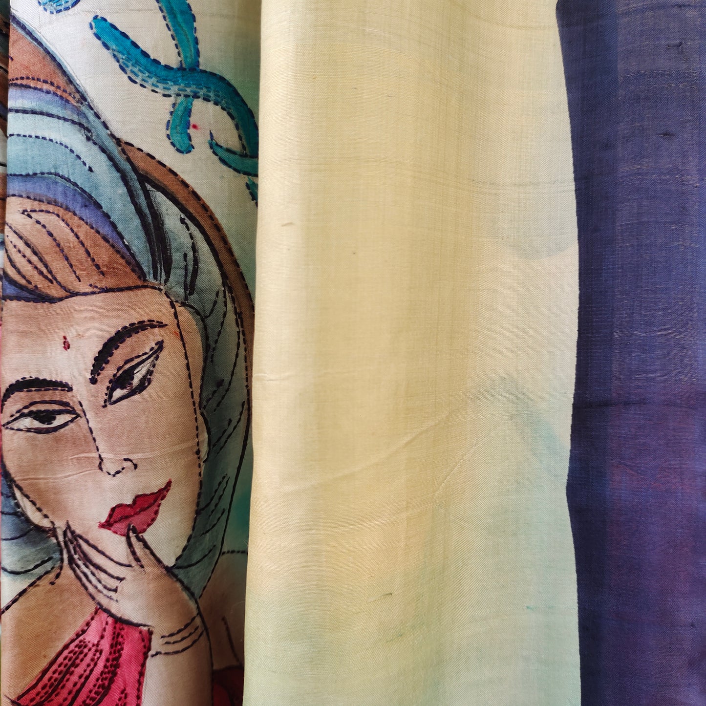 Handcrafted Portrait Saree: A Fusion of Painting and Hand Embroidery