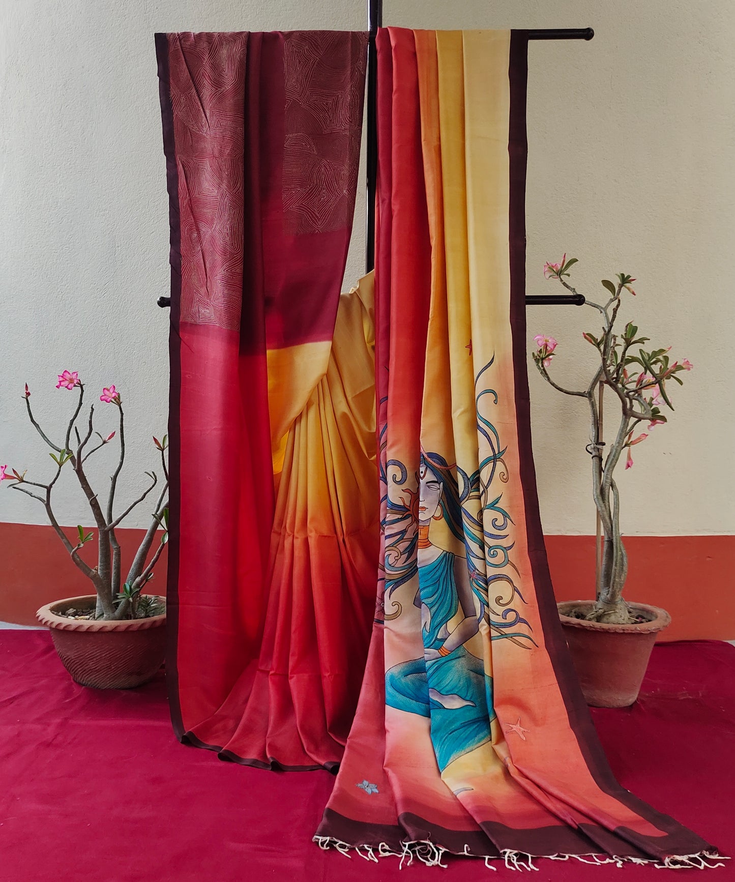 Handcrafted Portrait Saree: A Fusion of Painting and Hand Embroidery