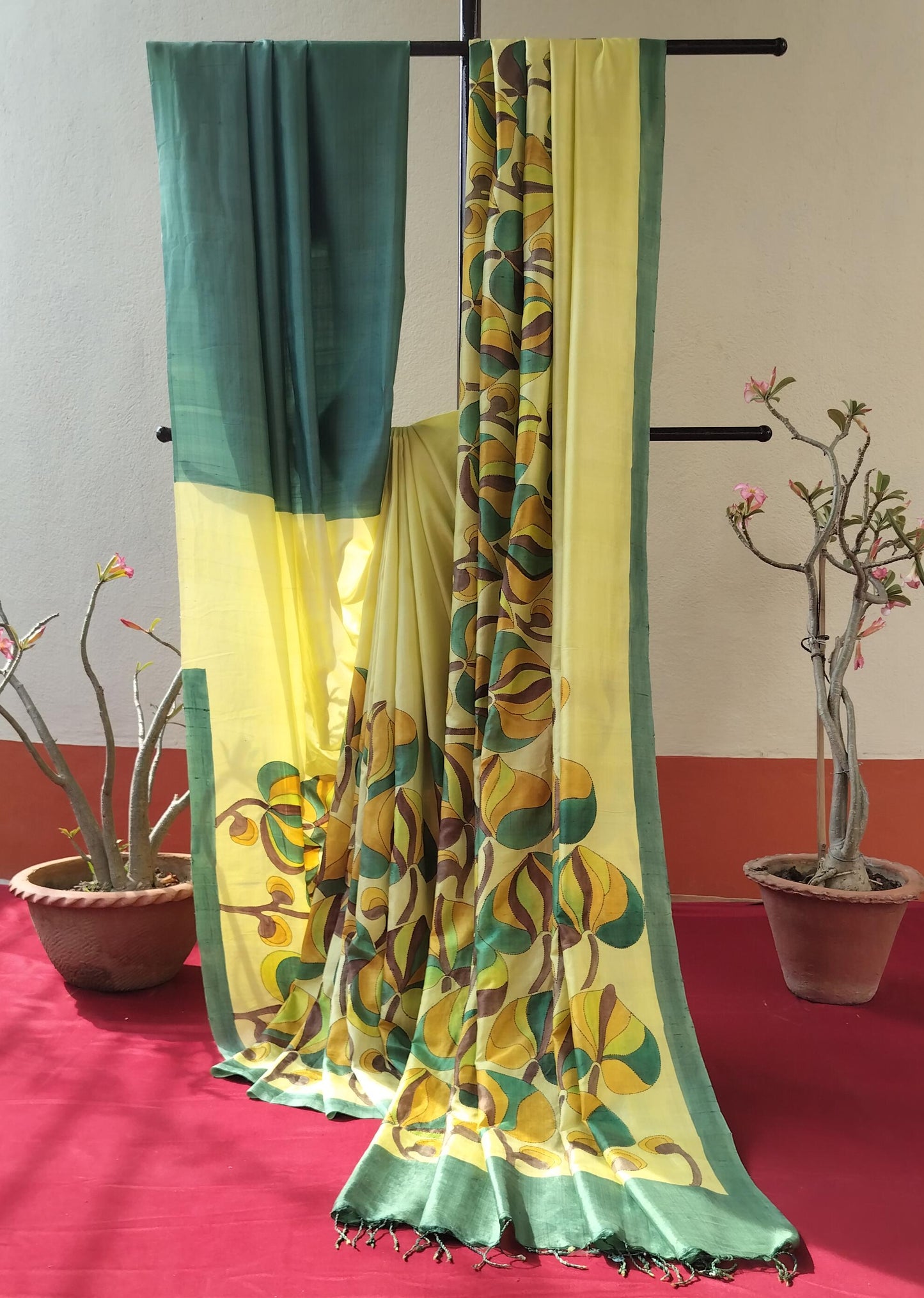 Handcrafted Saree: A Fusion of Painting and Hand Embroidery