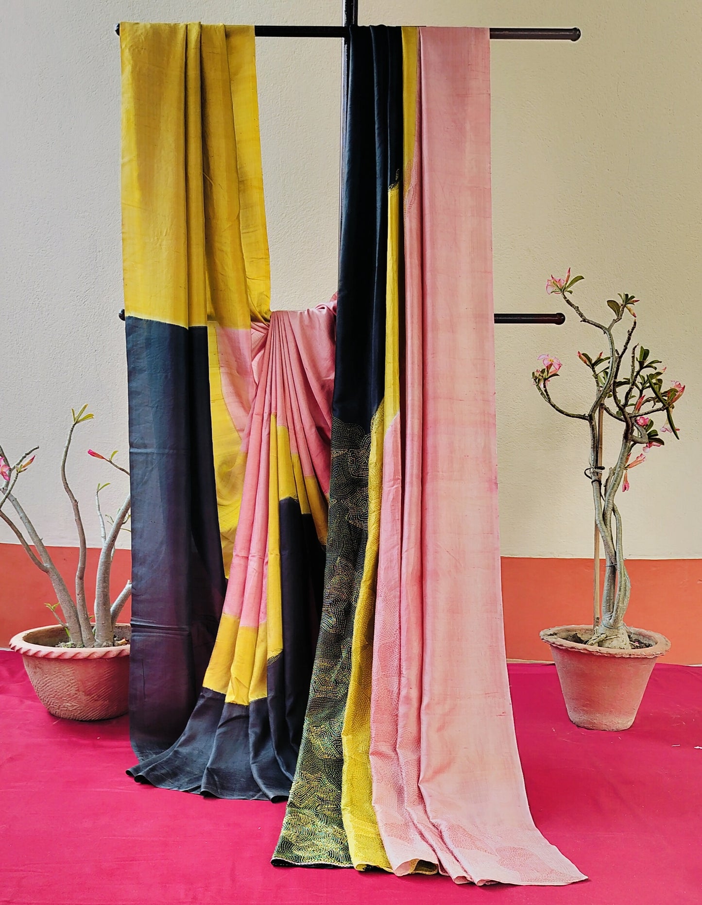 Handcrafted Saree: A Fusion of Painting and Hand Embroidery