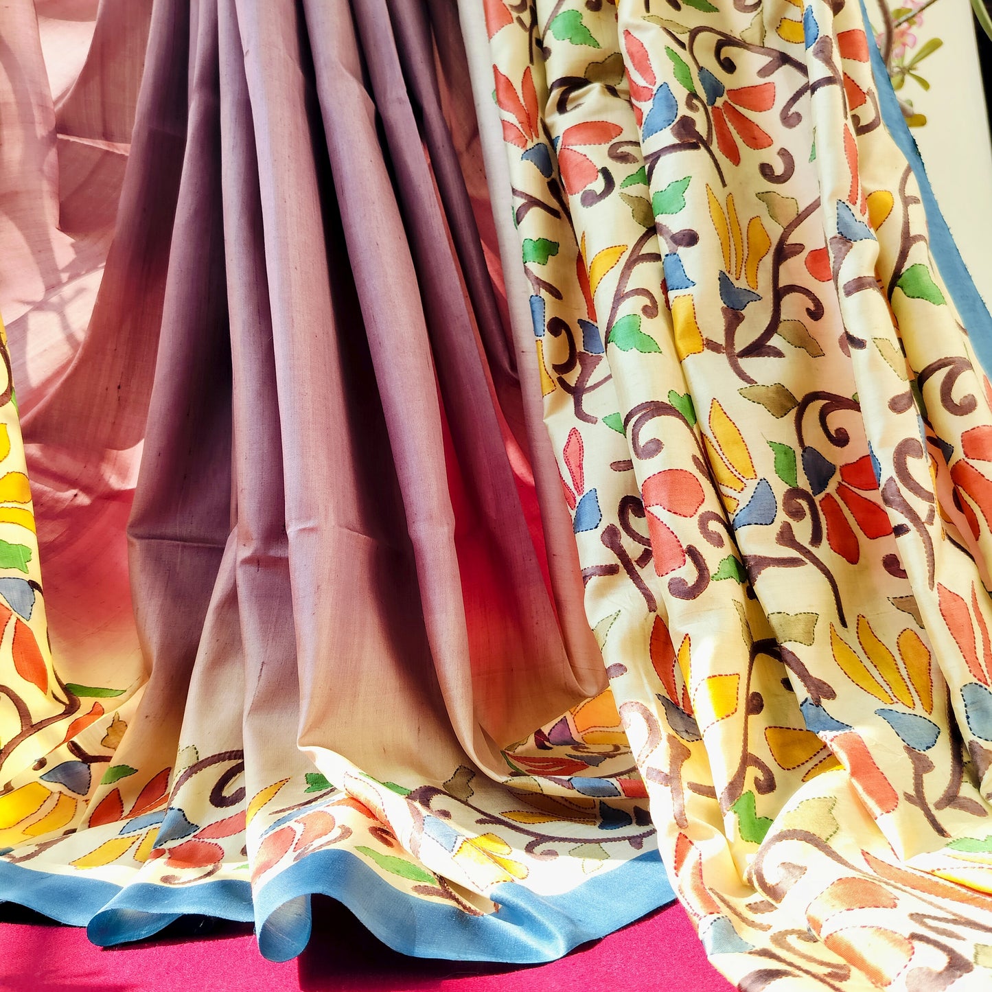 Handcrafted Saree: A Fusion of Painting and Hand Embroidery