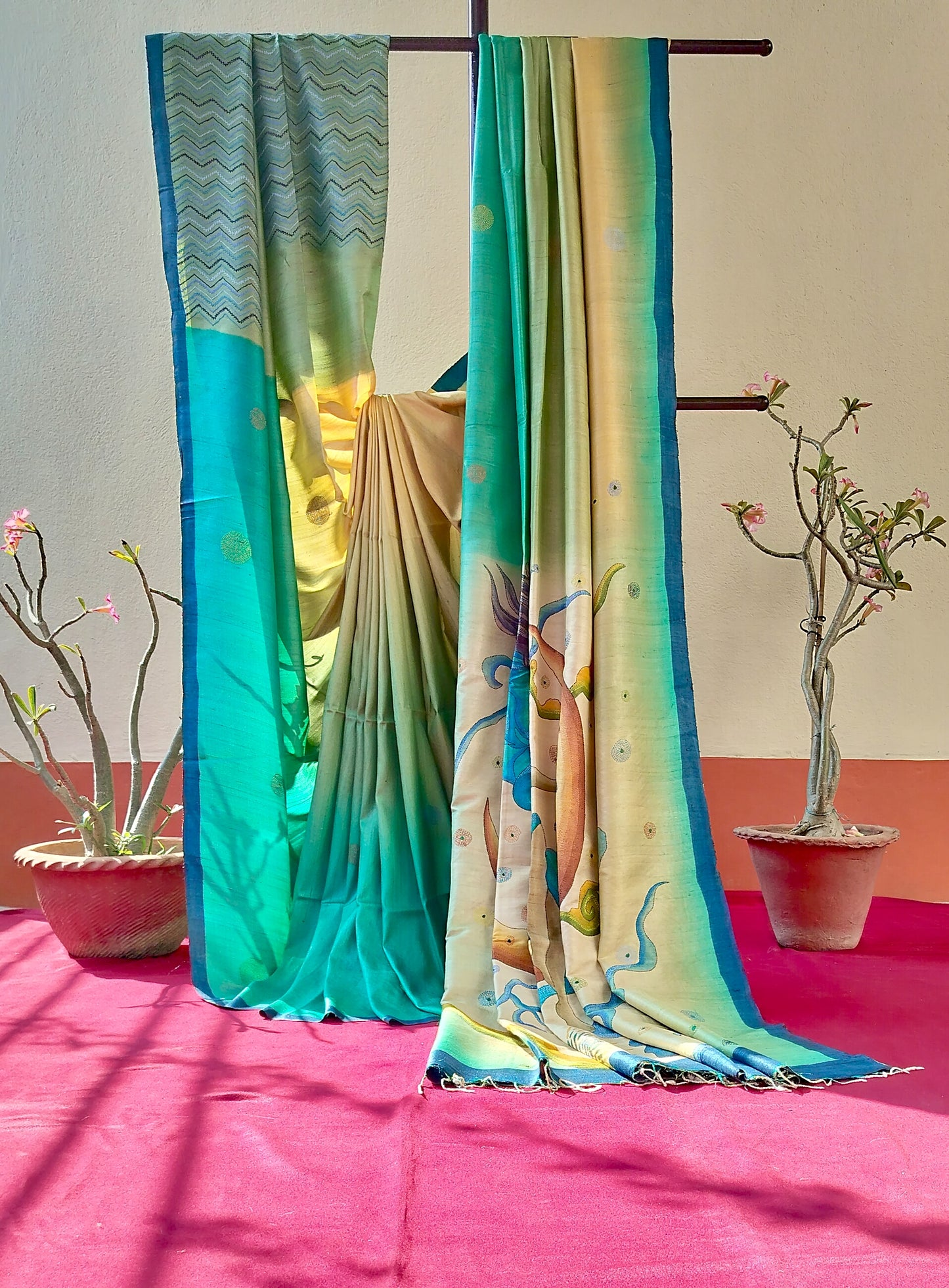 Handcrafted Portrait Saree: A Fusion of Painting and Hand Embroidery