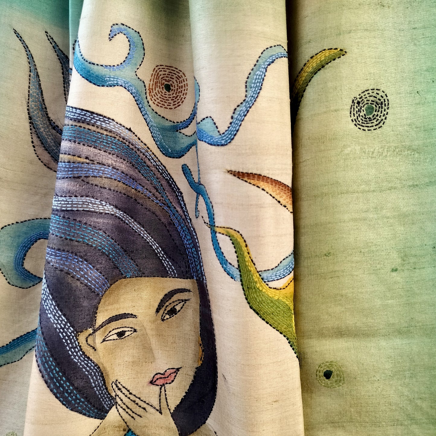 Handcrafted Portrait Saree: A Fusion of Painting and Hand Embroidery