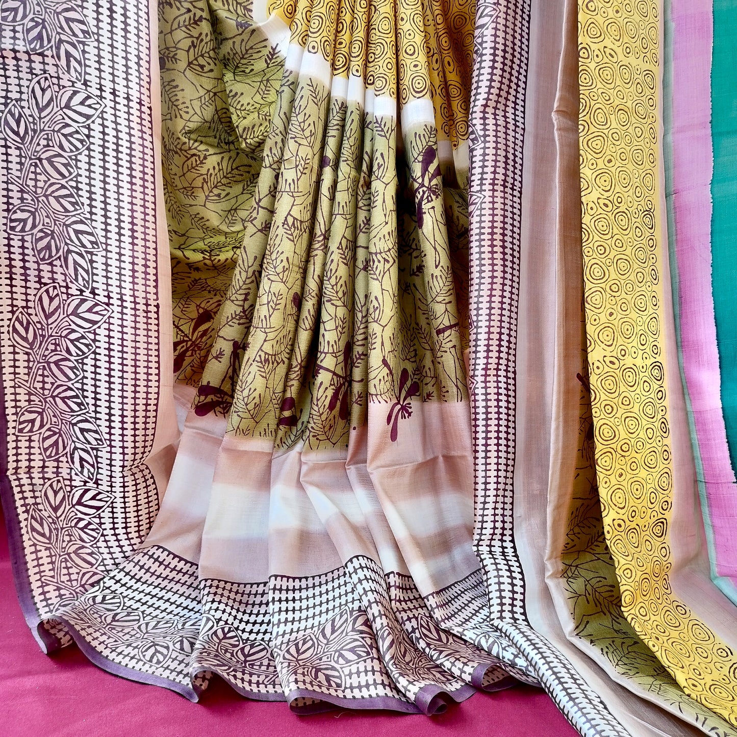 Handcrafted Saree: A Fusion of Block Print and Painting