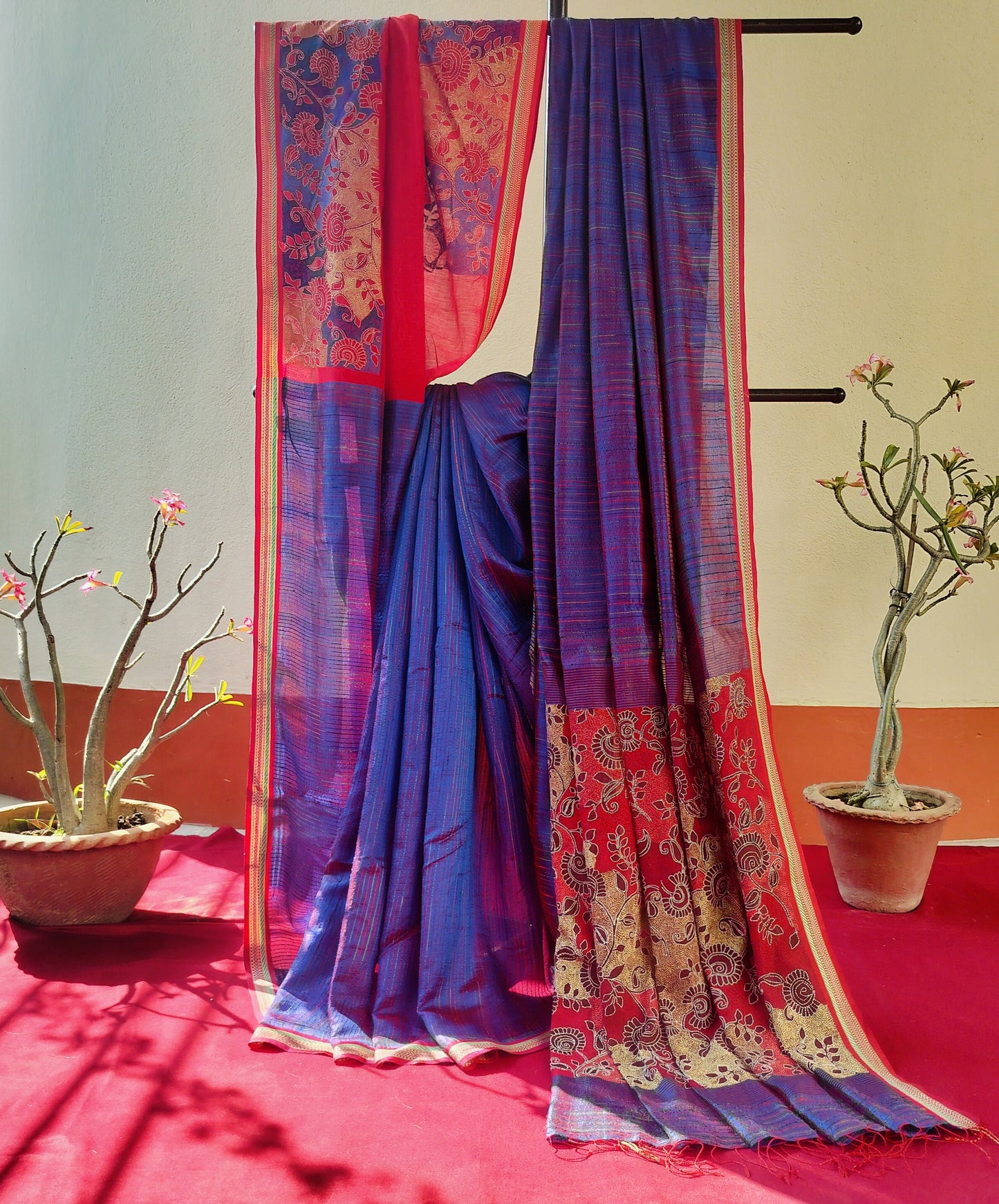 Handcrafted Kantha Saree: Reverse Kantha Delight