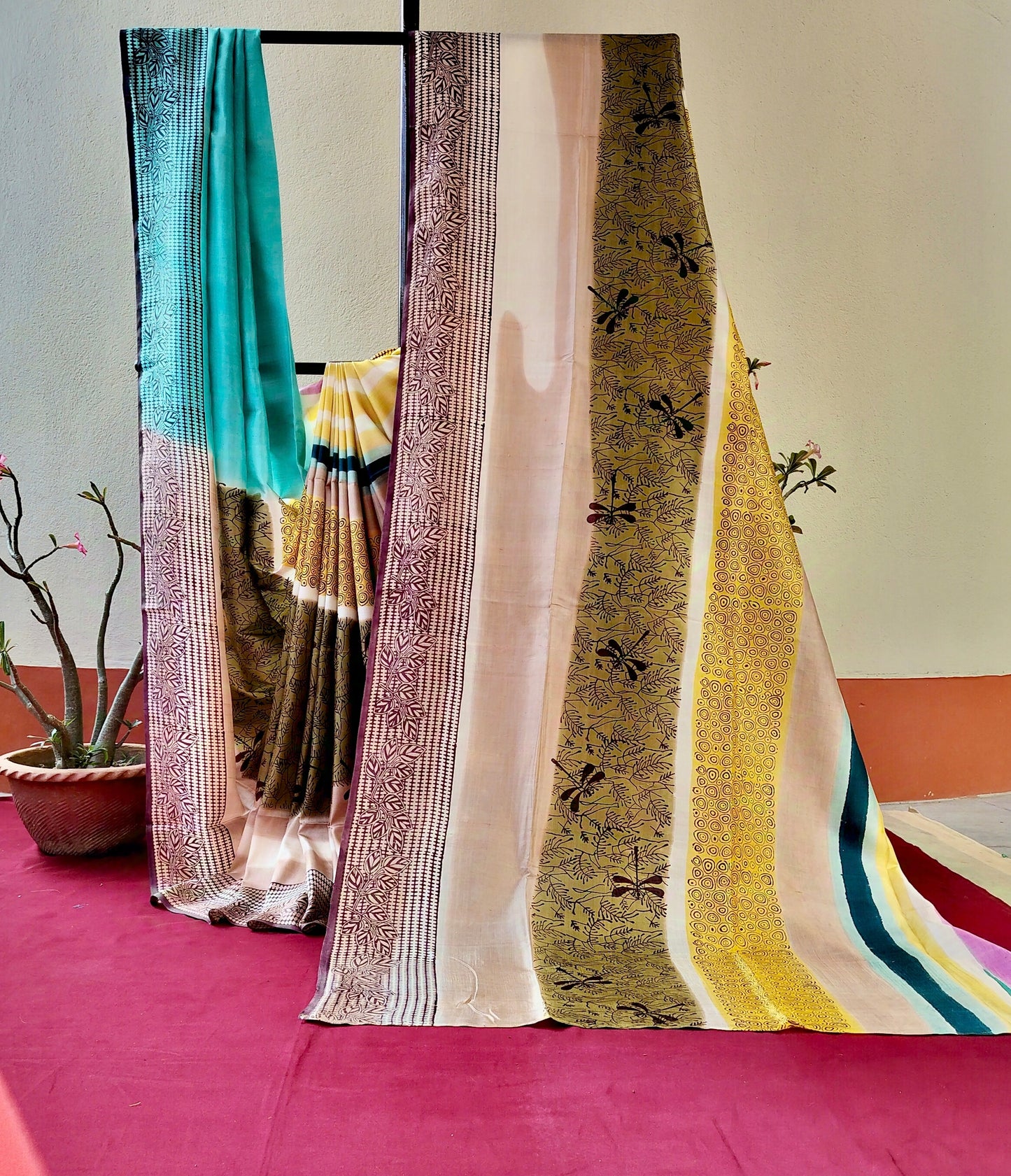 Handcrafted Saree: A Fusion of Block Print and Painting