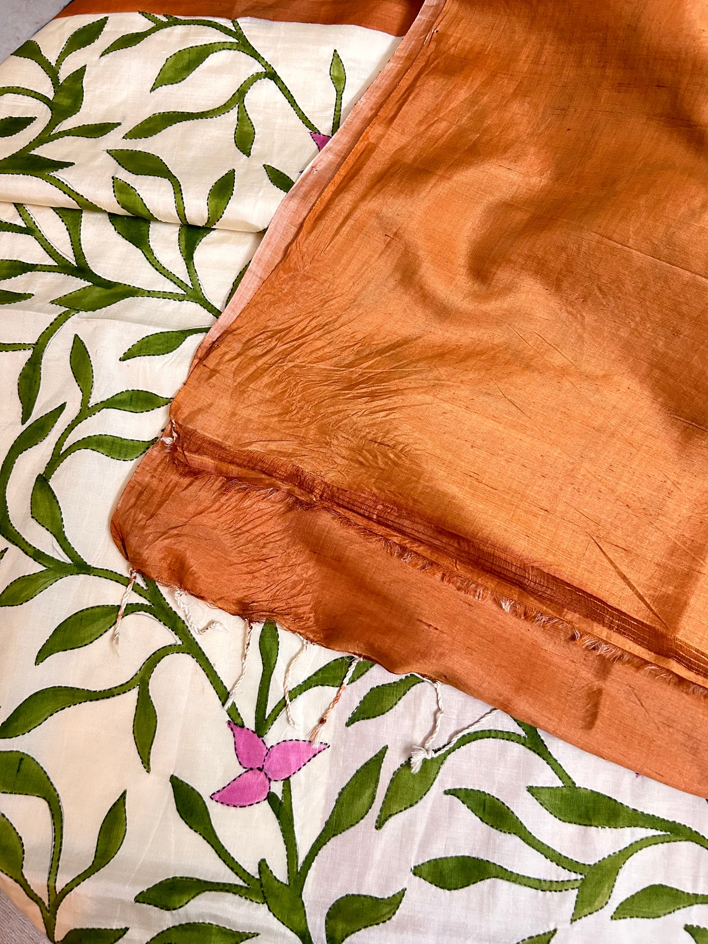 Handcrafted Saree: A Fusion of Painting and Embroidery