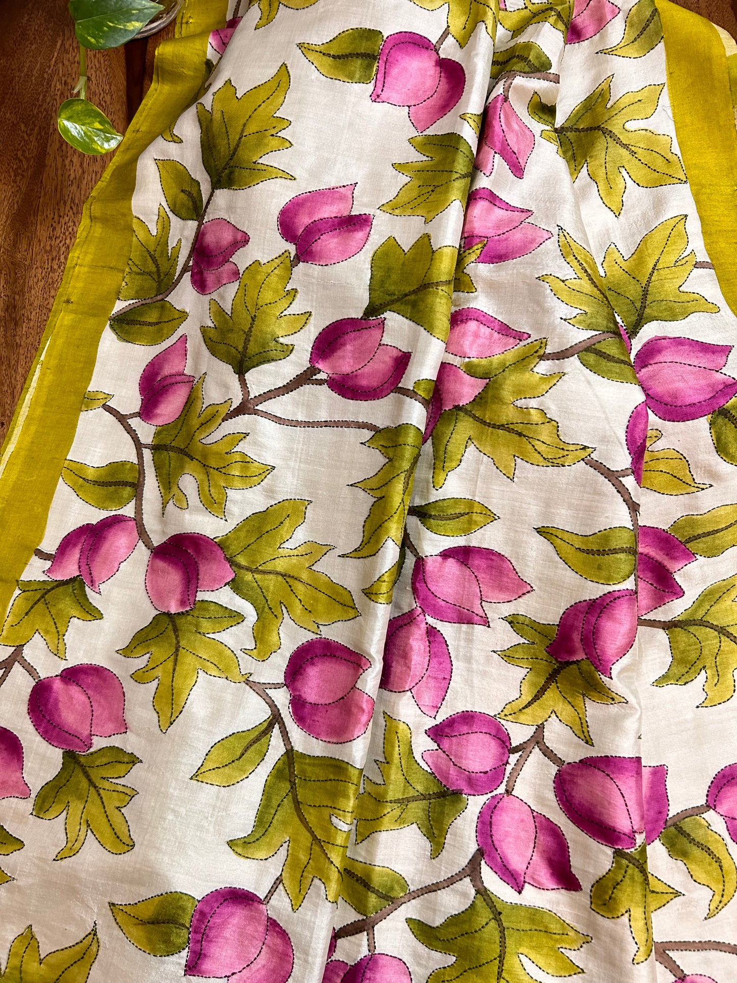 Handcrafted Saree: A Fusion of Painting and Embroidery