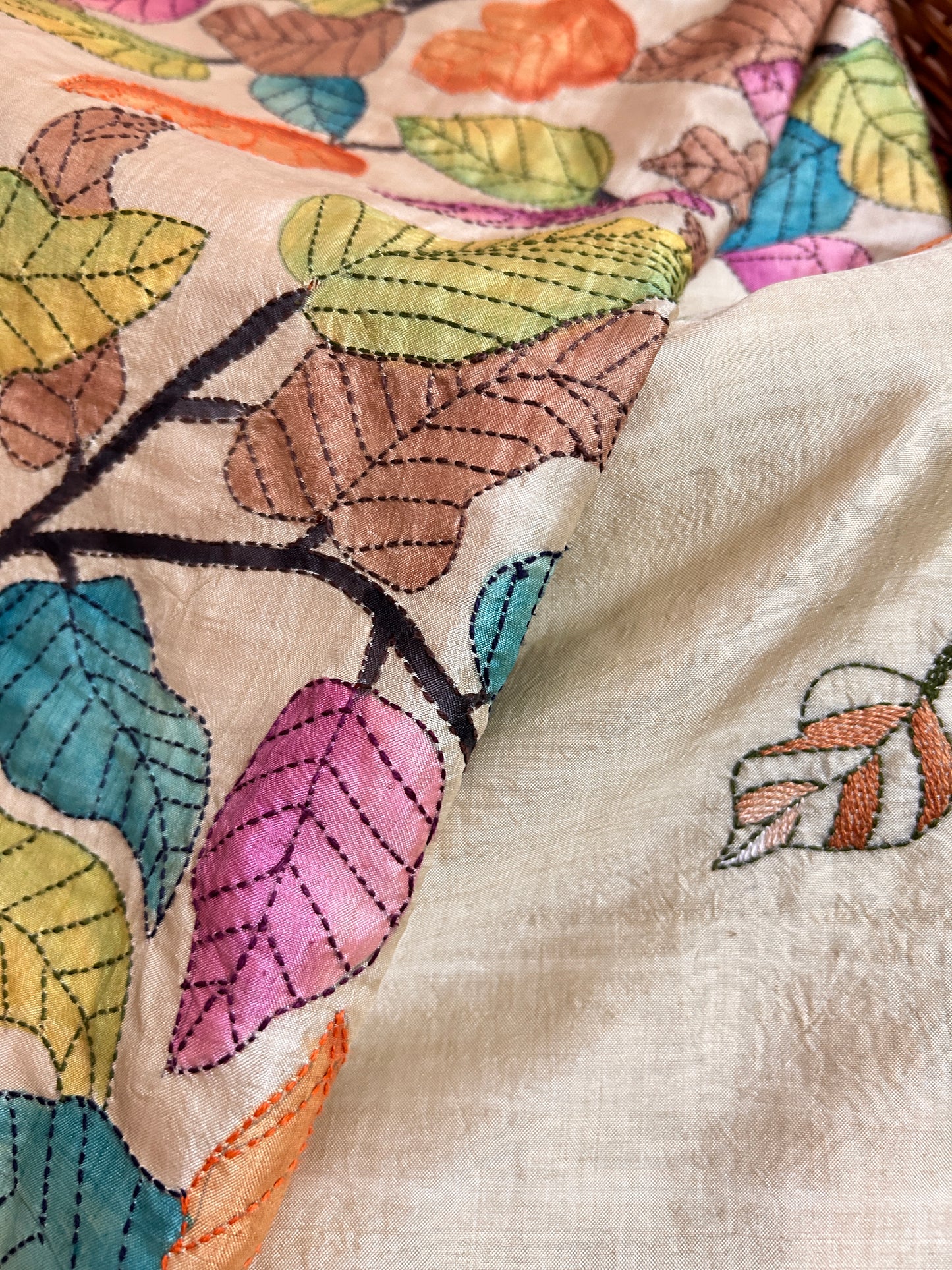 Handcrafted Saree: A Fusion of Painting and Embroidery