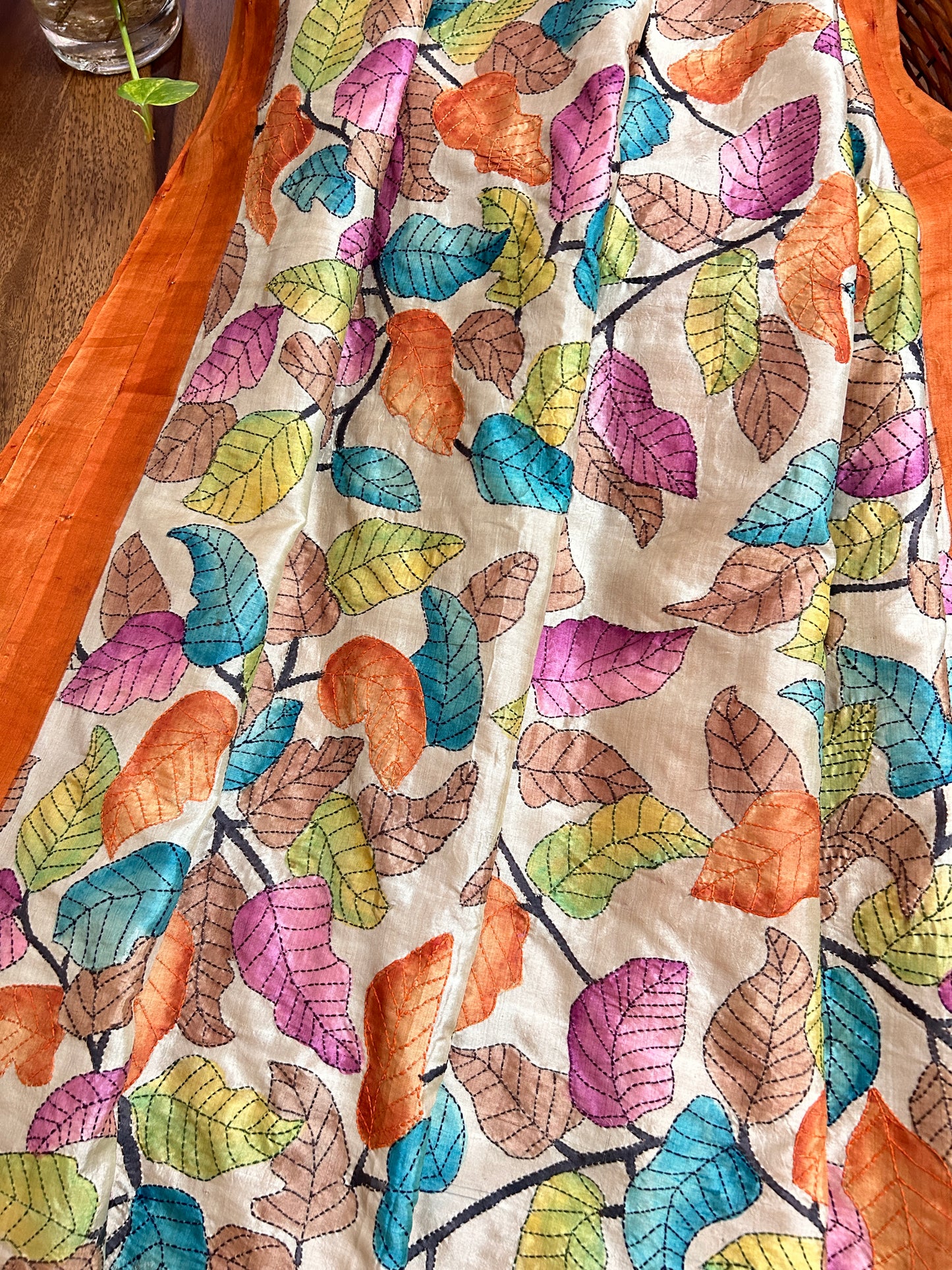 Handcrafted Saree: A Fusion of Painting and Embroidery