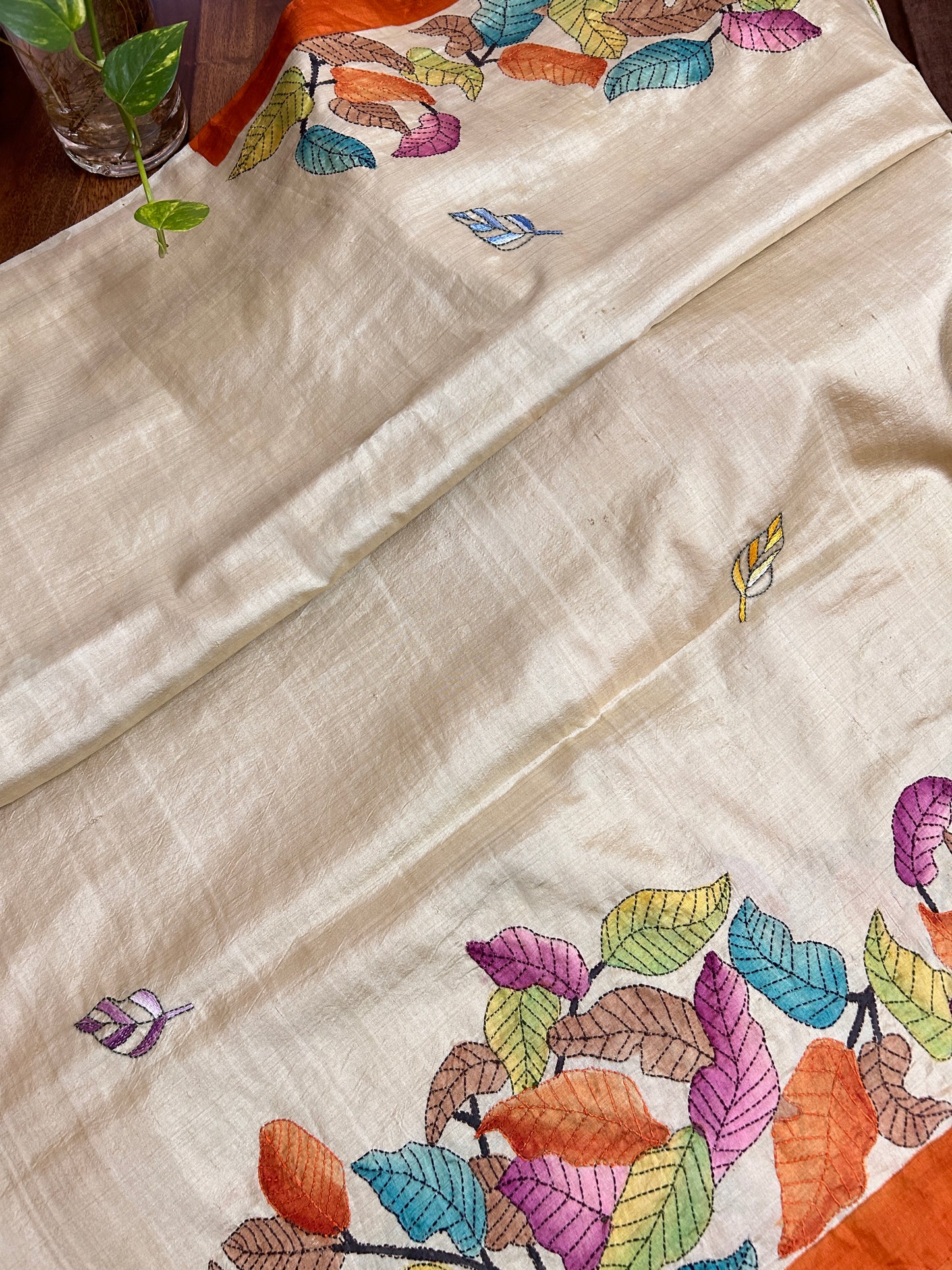 Handcrafted Saree: A Fusion of Painting and Embroidery