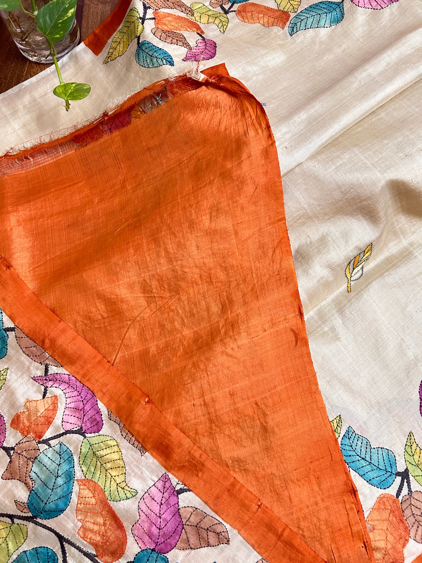 Handcrafted Saree: A Fusion of Painting and Embroidery