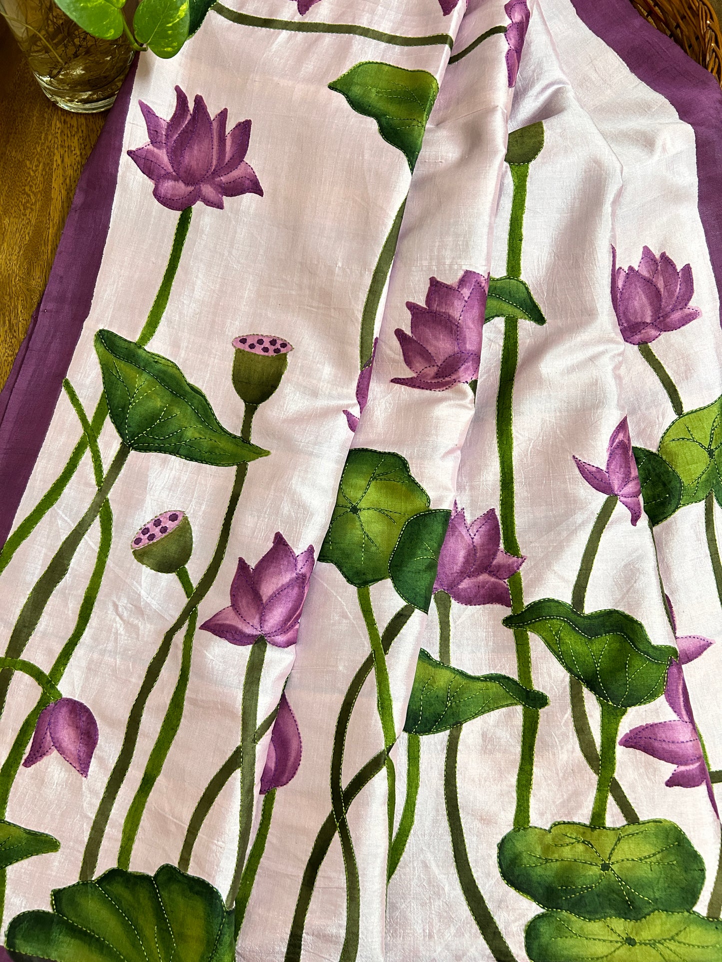 Handcrafted Saree: A Fusion of Painting and Embroidery