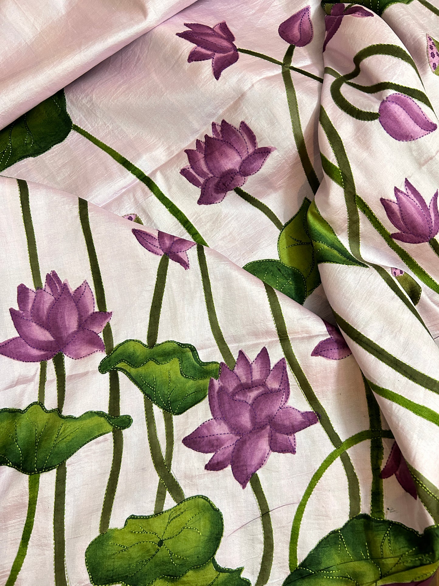 Handcrafted Saree: A Fusion of Painting and Embroidery