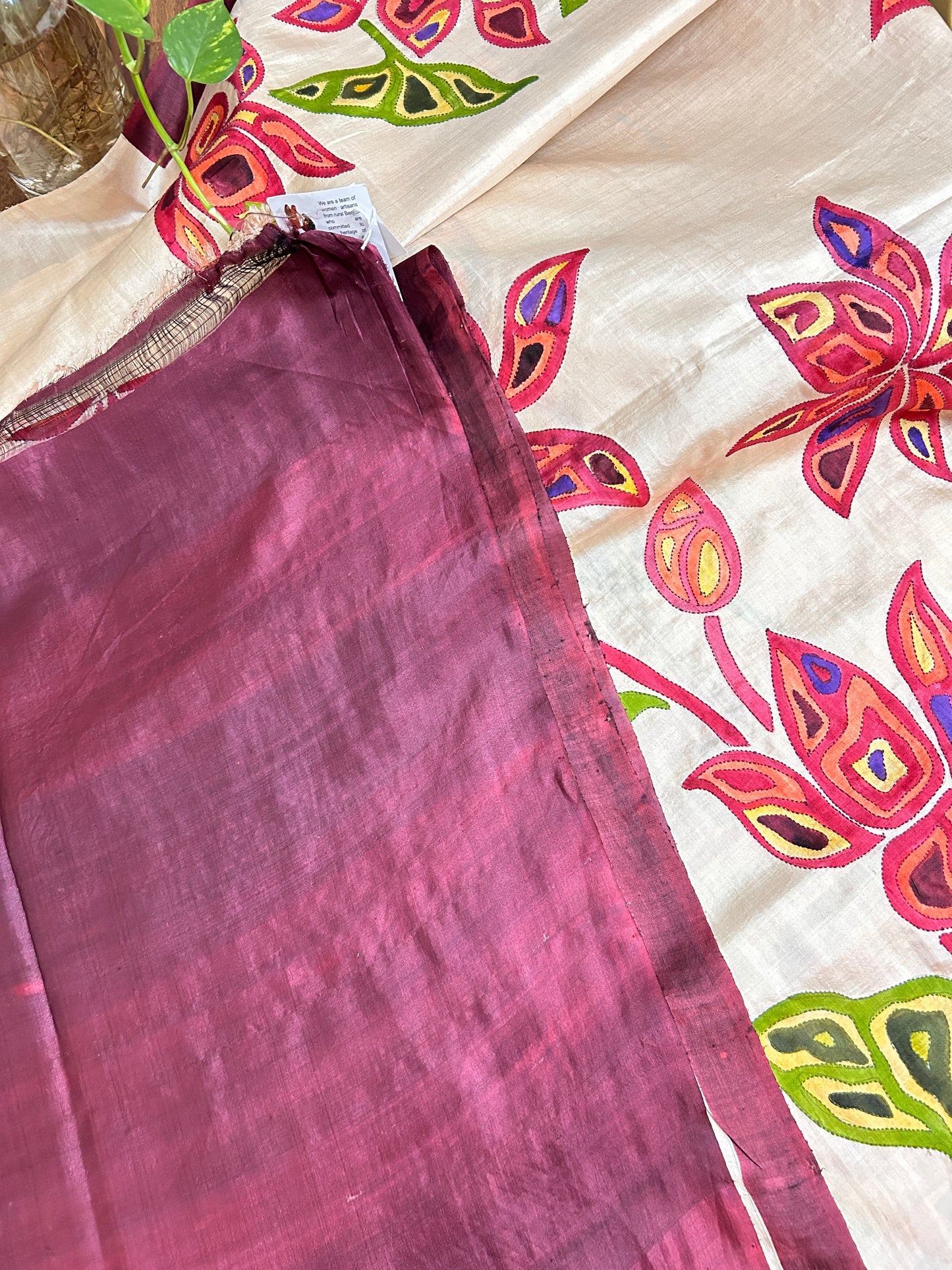 Handcrafted Saree: A Fusion of Painting and Embroidery