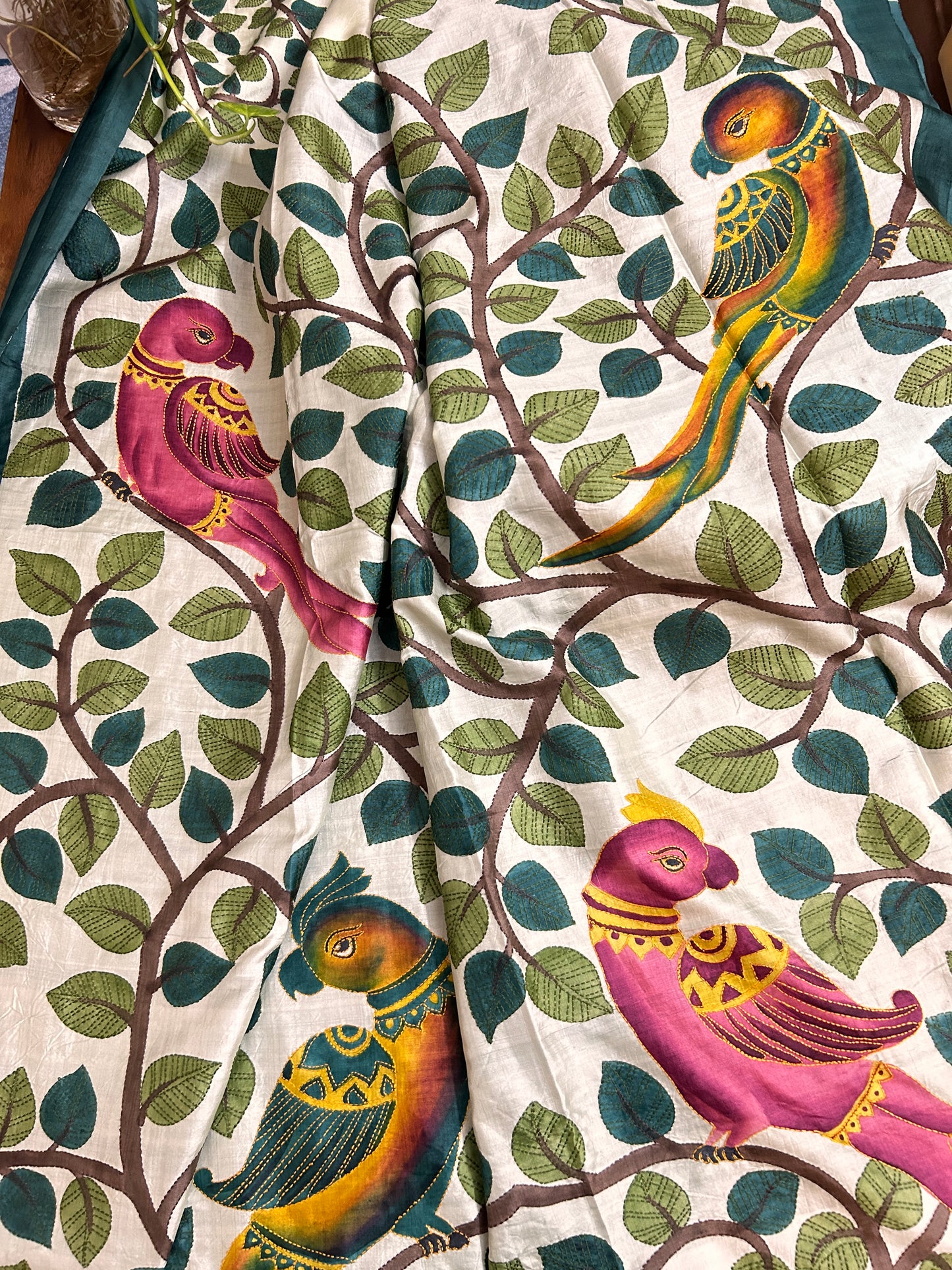Handcrafted Saree: A Fusion of Painting and Embroidery