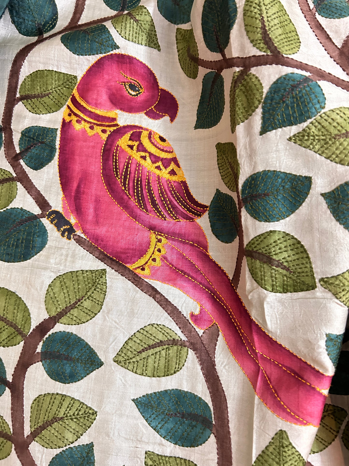 Handcrafted Saree: A Fusion of Painting and Embroidery