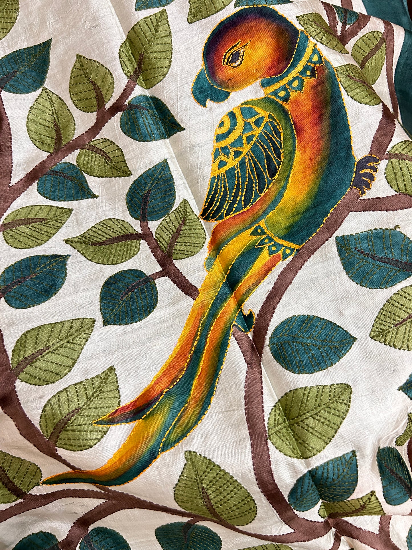 Handcrafted Saree: A Fusion of Painting and Embroidery