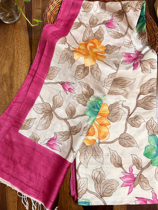 Handcrafted Saree: A Fusion of Painting and Embroidery