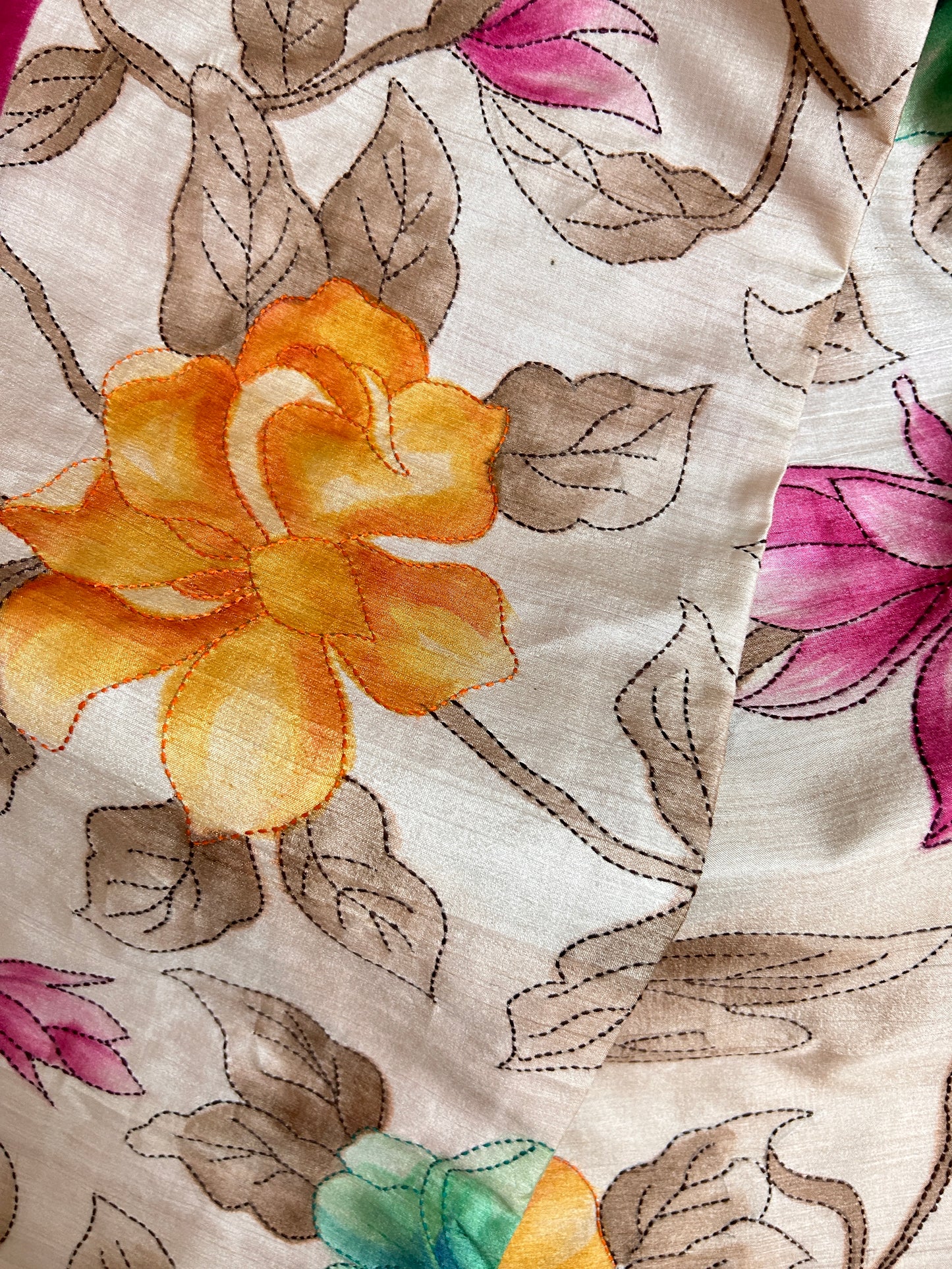 Handcrafted Saree: A Fusion of Painting and Embroidery