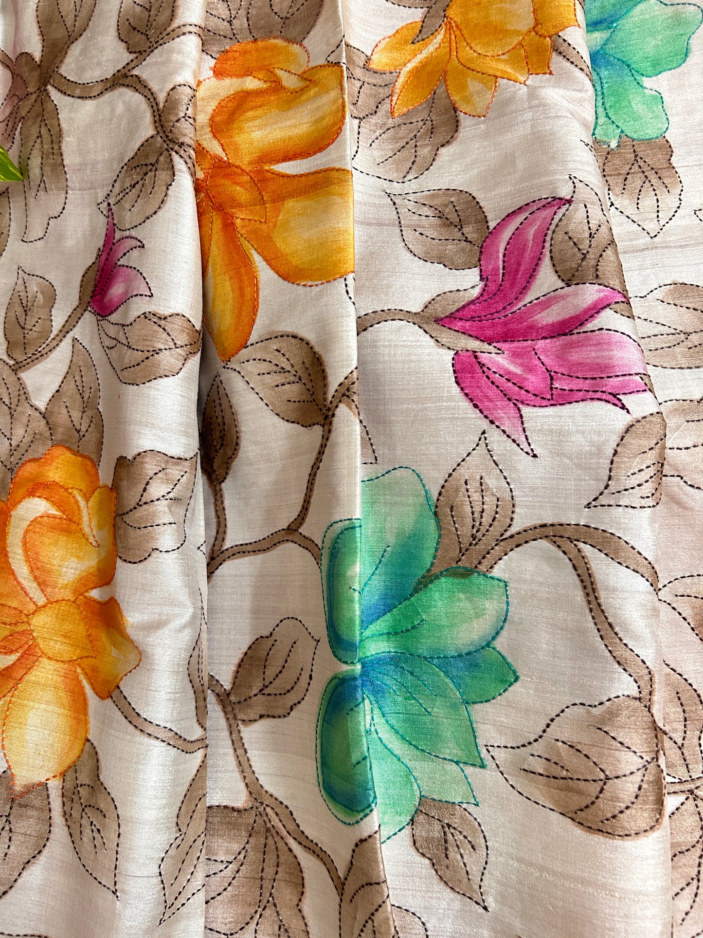 Handcrafted Saree: A Fusion of Painting and Embroidery