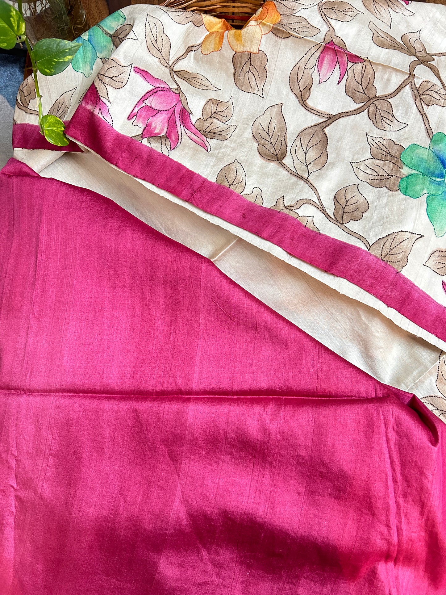 Handcrafted Saree: A Fusion of Painting and Embroidery