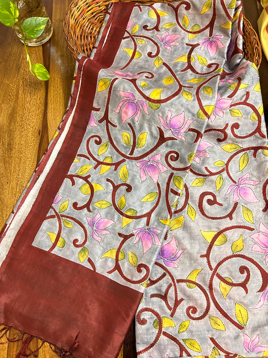 Handcrafted Saree: A Fusion of Painting and Embroidery