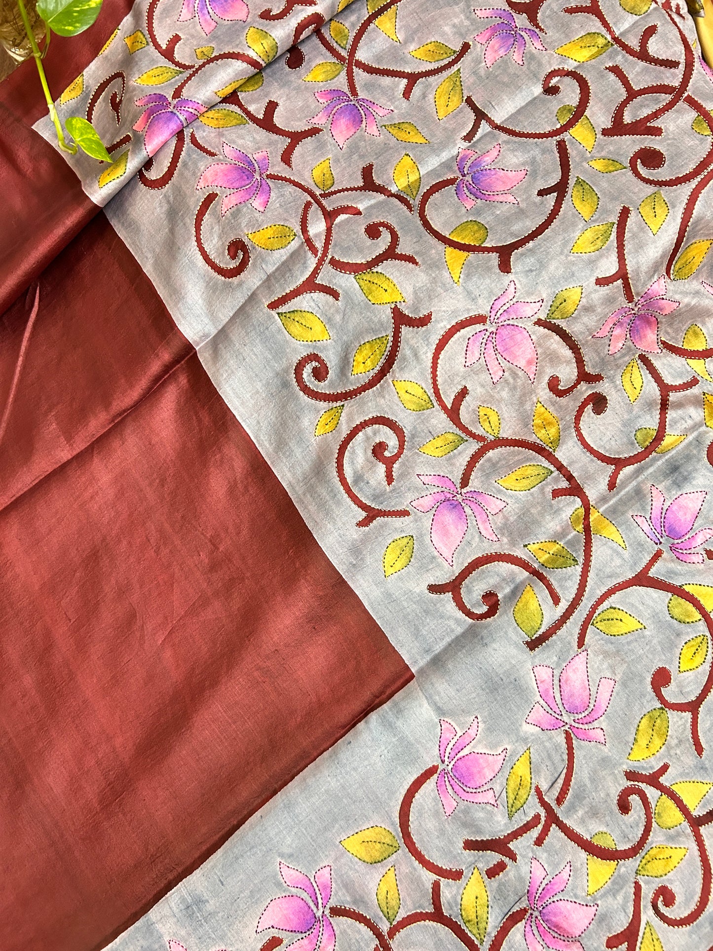 Handcrafted Saree: A Fusion of Painting and Embroidery