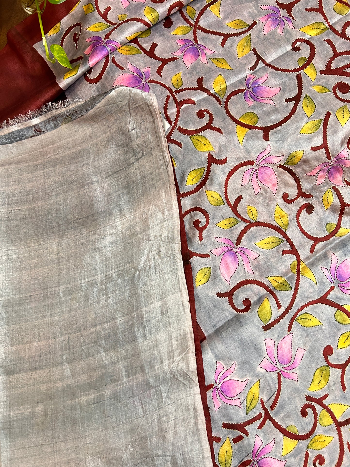 Handcrafted Saree: A Fusion of Painting and Embroidery
