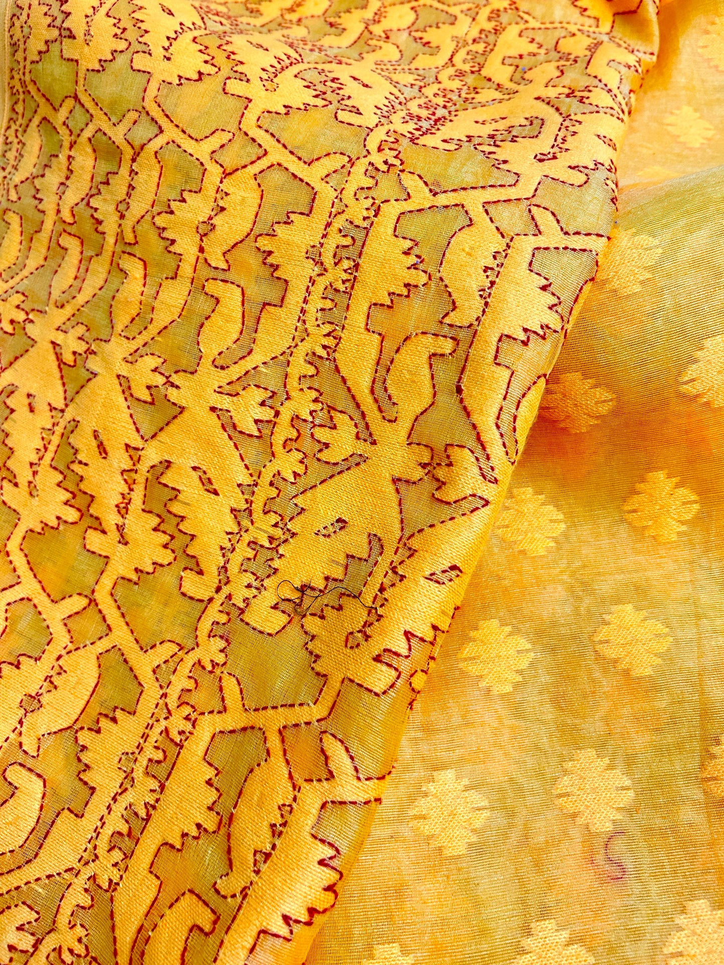 Handcrafted Saree: Dhakai Jamdani with Hand Embroidery
