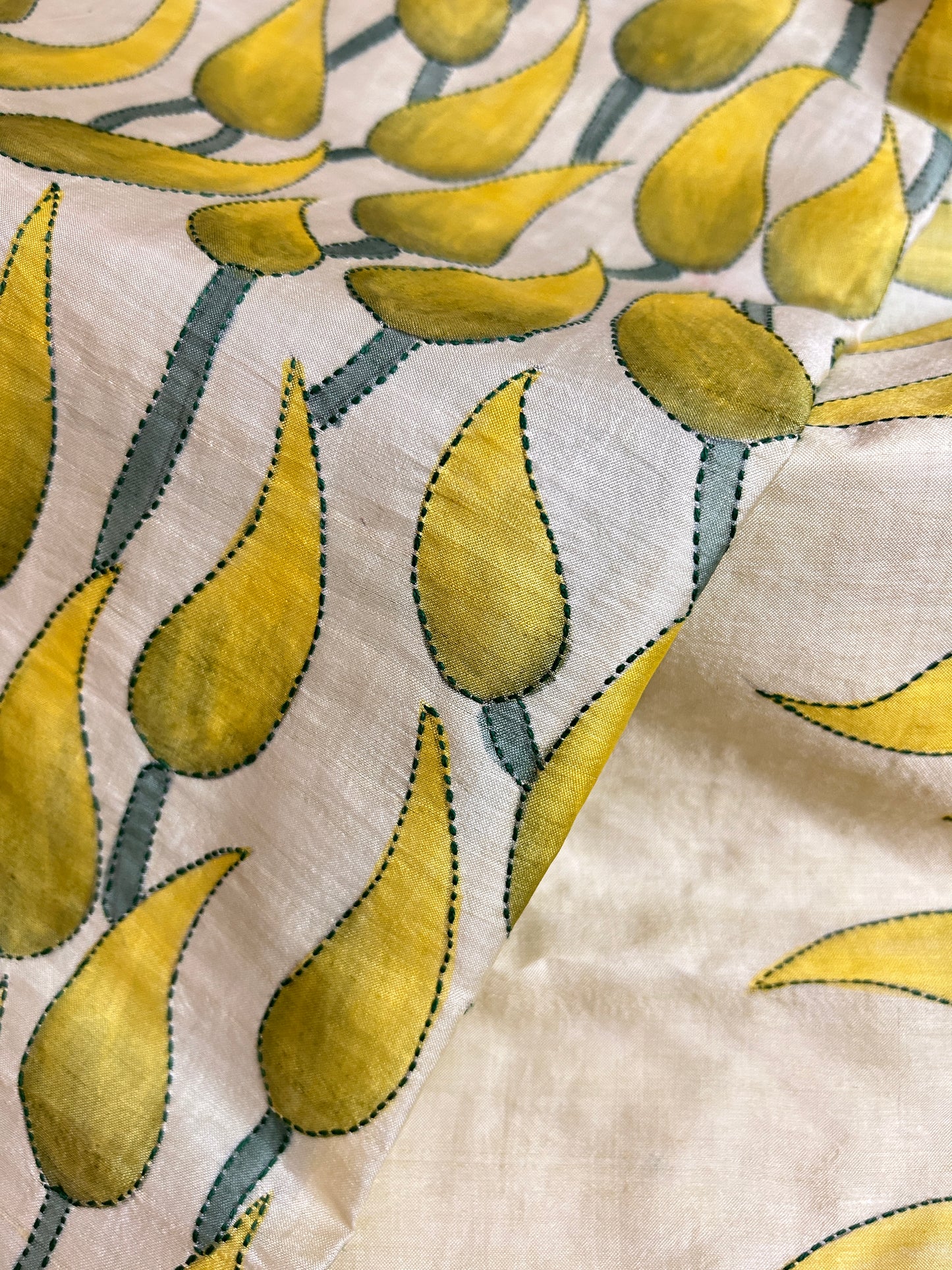 Handcrafted Saree: A Fusion of Painting and Embroidery