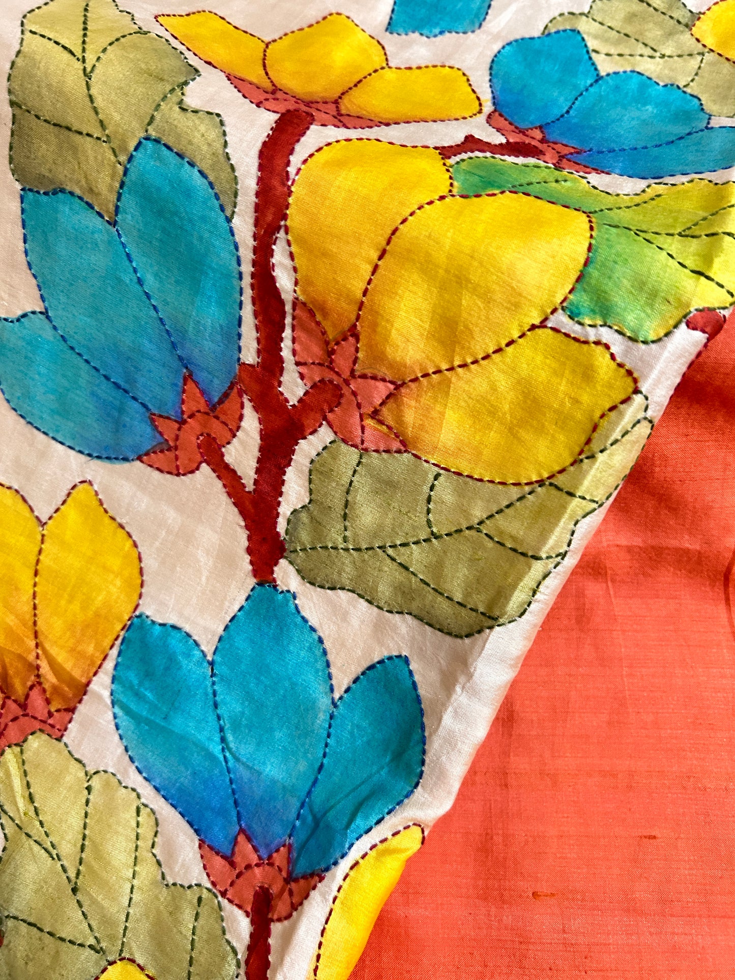 Handcrafted Saree: A Fusion of Painting and Embroidery