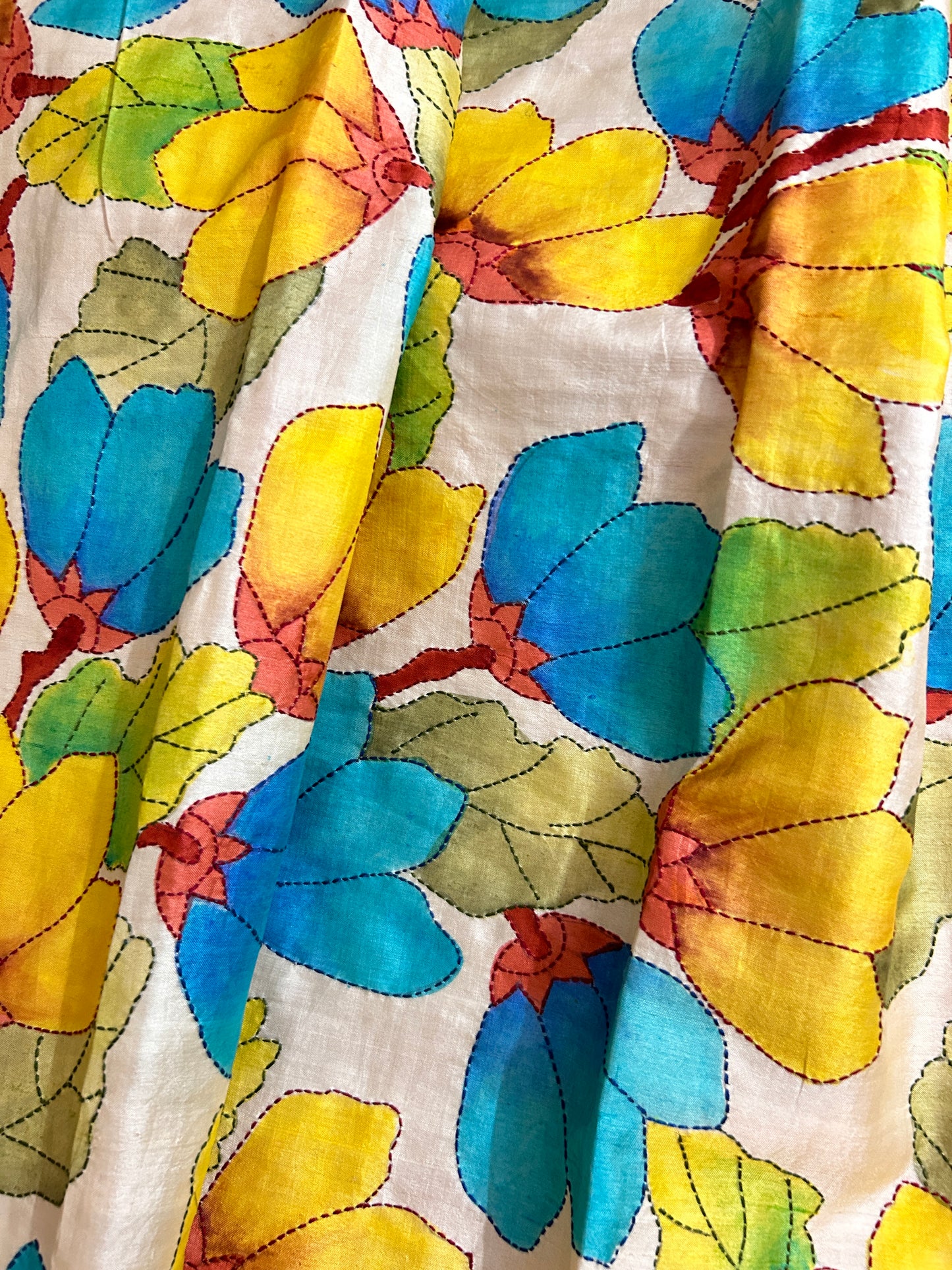 Handcrafted Saree: A Fusion of Painting and Embroidery