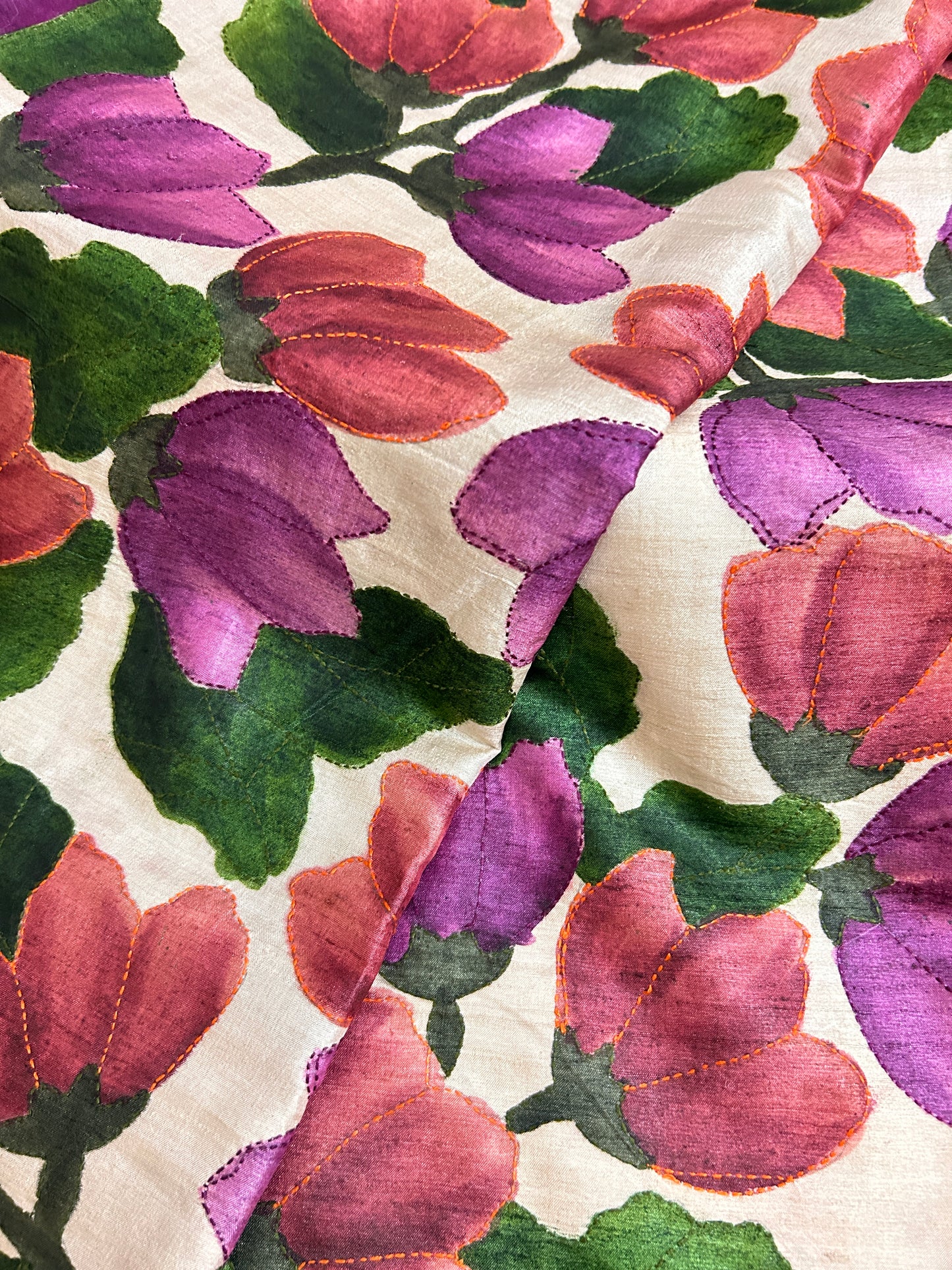 Handcrafted Saree: A Fusion of Painting and Embroidery
