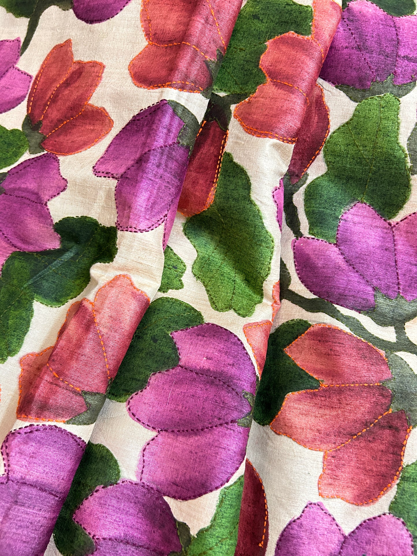 Handcrafted Saree: A Fusion of Painting and Embroidery