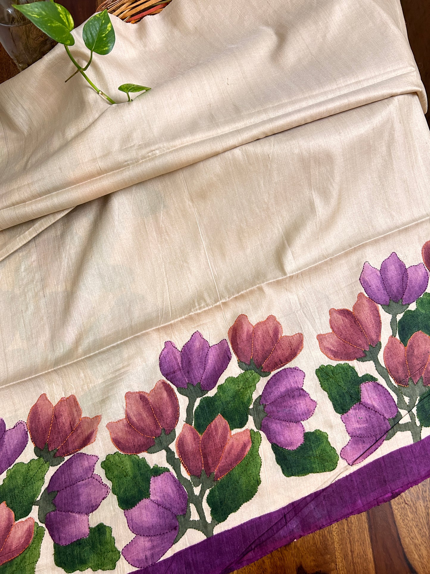 Handcrafted Saree: A Fusion of Painting and Embroidery
