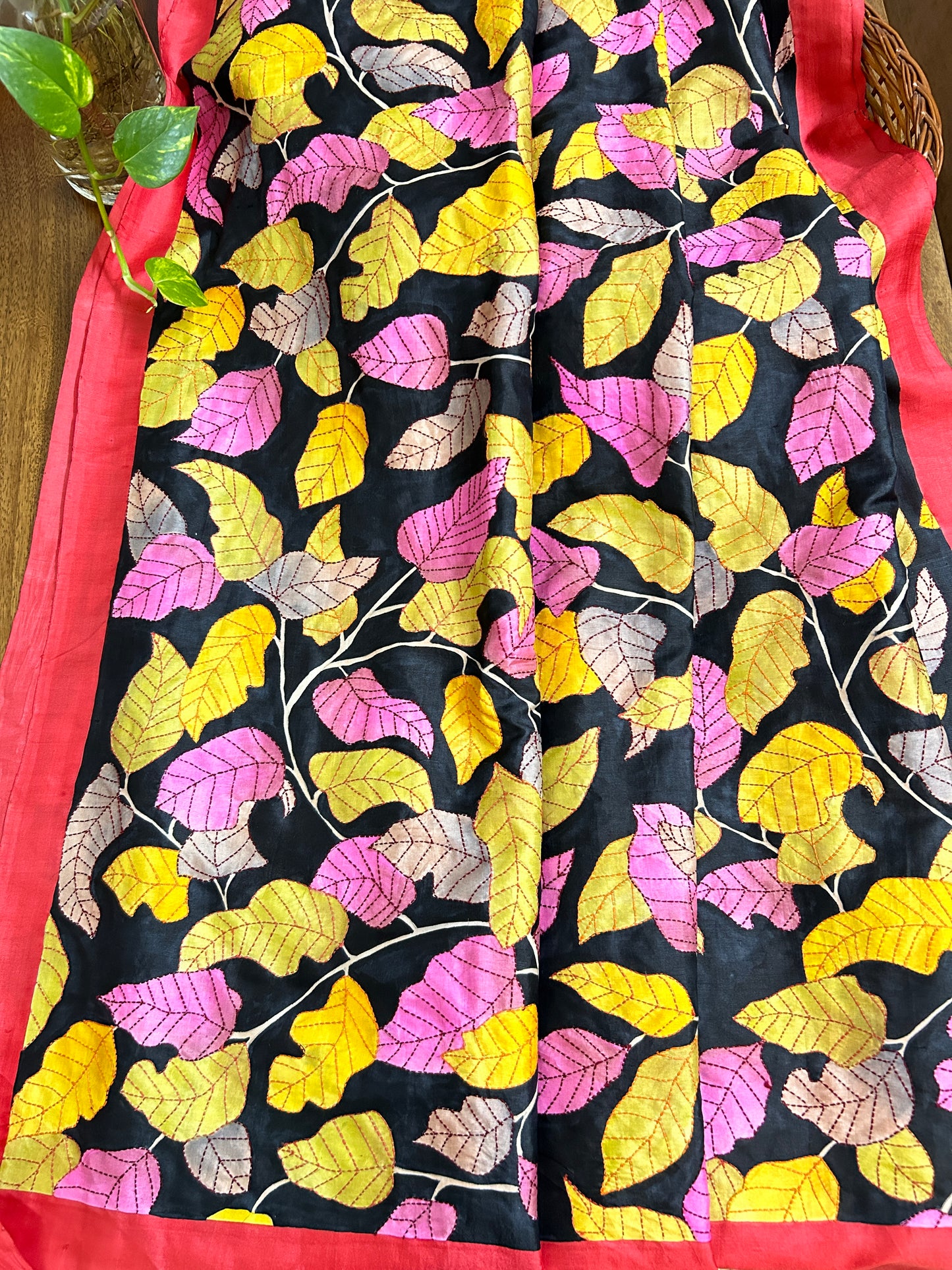 Handcrafted Saree: A Fusion of Painting and Embroidery