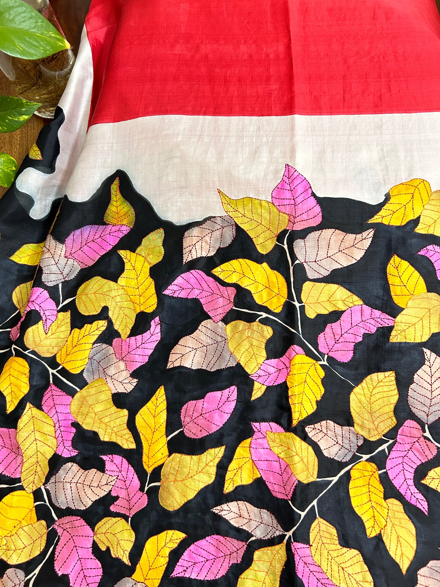 Handcrafted Saree: A Fusion of Painting and Embroidery