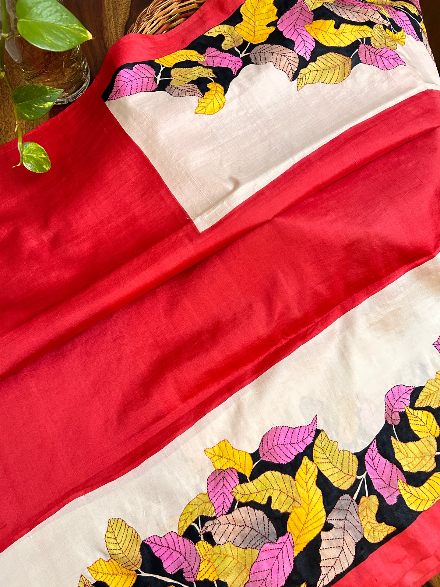 Handcrafted Saree: A Fusion of Painting and Embroidery
