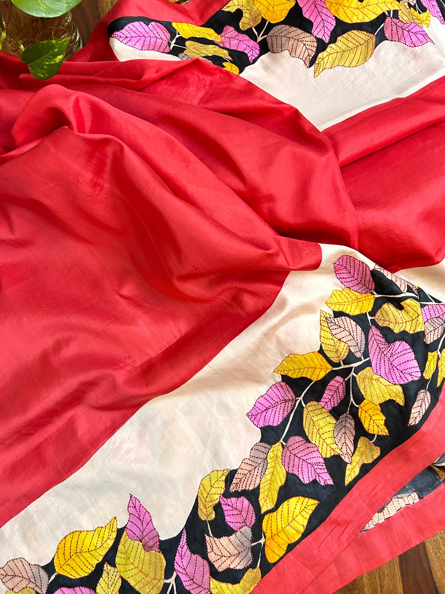 Handcrafted Saree: A Fusion of Painting and Embroidery